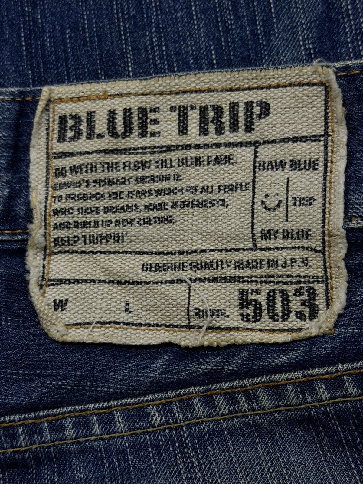 Edwin Vintage Edwin 503 Blue Trip Japan | Relaxed Straight | W37 Size US 37 - 11 Thumbnail