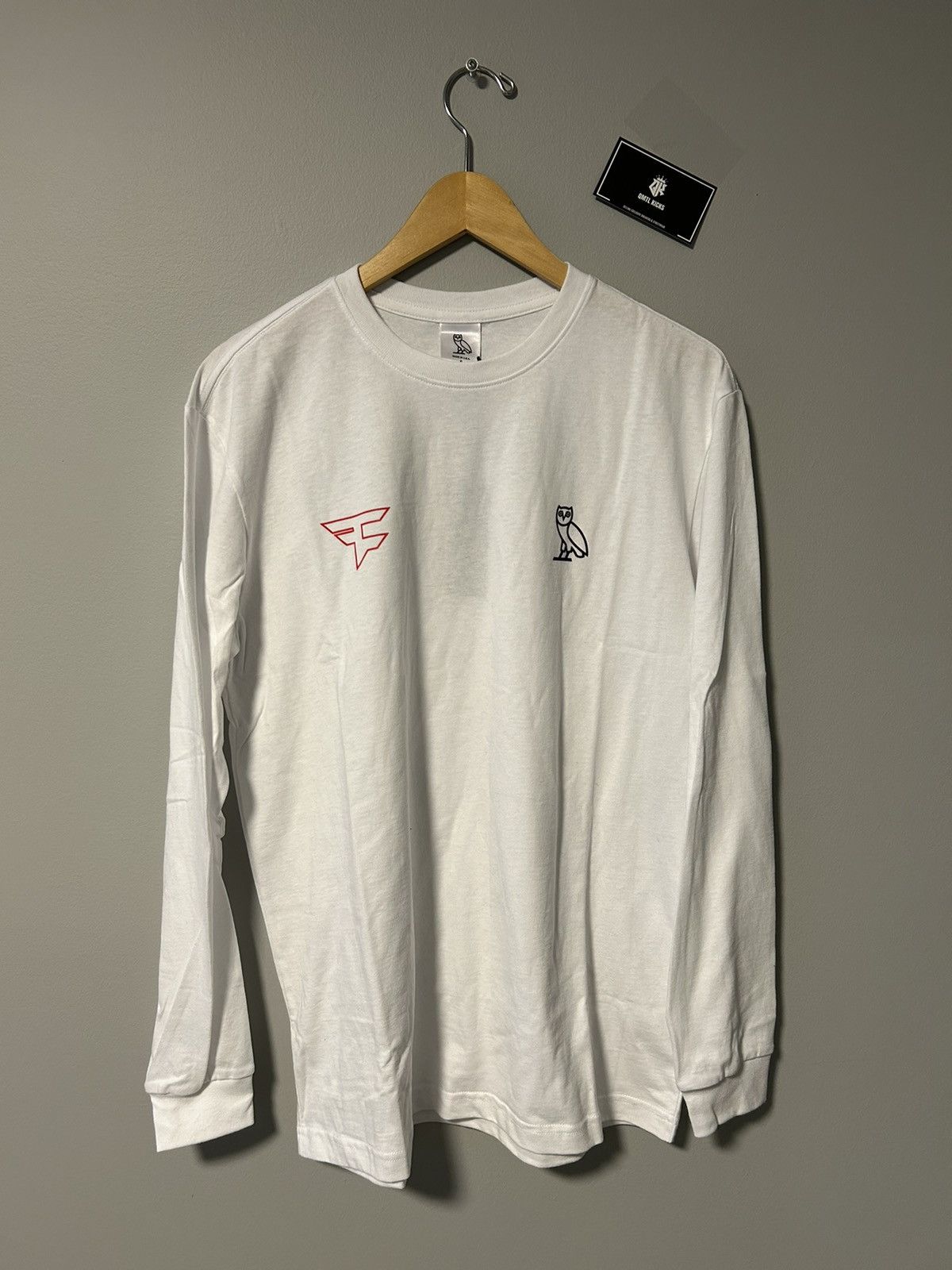 image of Ovo X Faze Clan Longsleeve White Size Small, Men's