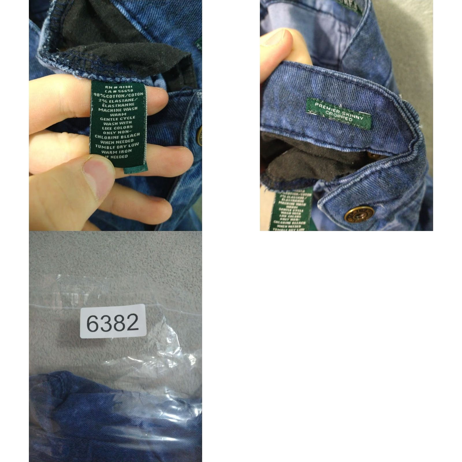 Ralph Lauren Ralph Lauren Jeans 6 Blue Denim Tie Dye Premiere Skinny Cropped Stretch 5-Pocket Bohemian Womens Size 28" / US 6 / IT 42 - 8 Thumbnail
