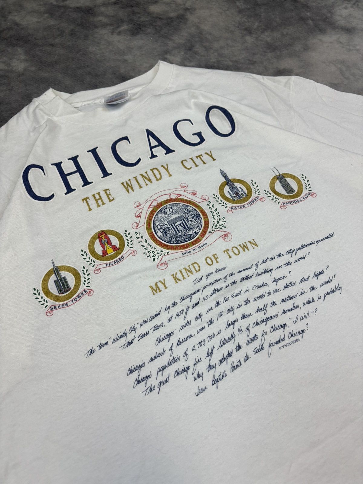 Other Vintage Chicago Town Graphic T shirt Single stitch 90s Size US XL / EU 56 / 4 - 2 Thumbnail