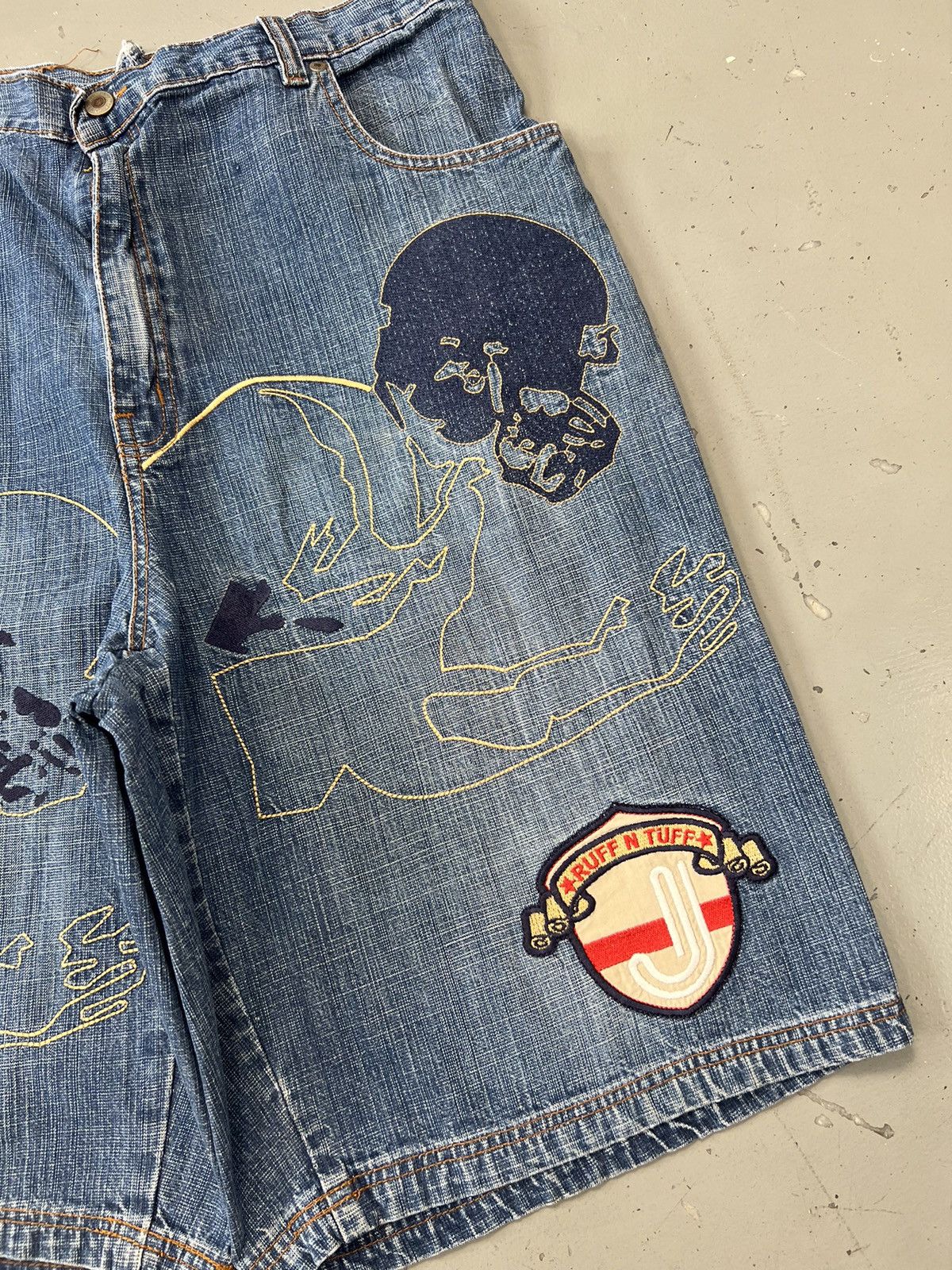Vintage Vintage Y2K crazy embroidered jort Size US 36 / EU 52 - 3 Thumbnail