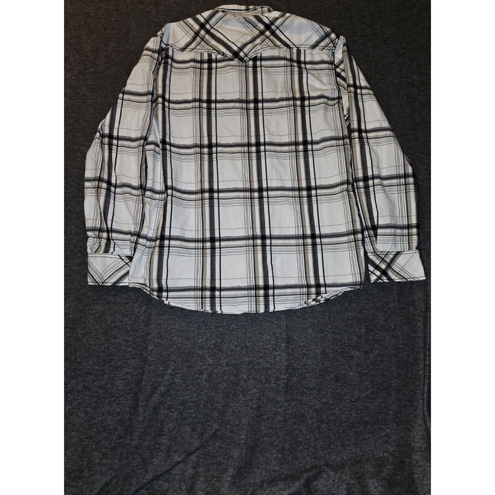 BKE BKE Shirt Men's XL White Black Plaid Athletic Fit Long Sleeve Pearl Snap Preppy Size US XL / EU 56 / 4 - 5 Thumbnail