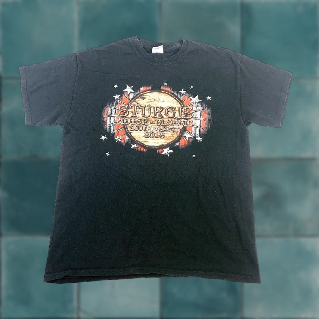 Anvil VINTAGE Sturgis Classic T Shirt Men’s Large Black South Dakota Motor 2013 Short Sleeve Mens Graphic Tee Size US L / EU 52-54 / 3 - 1 Thumbnail
