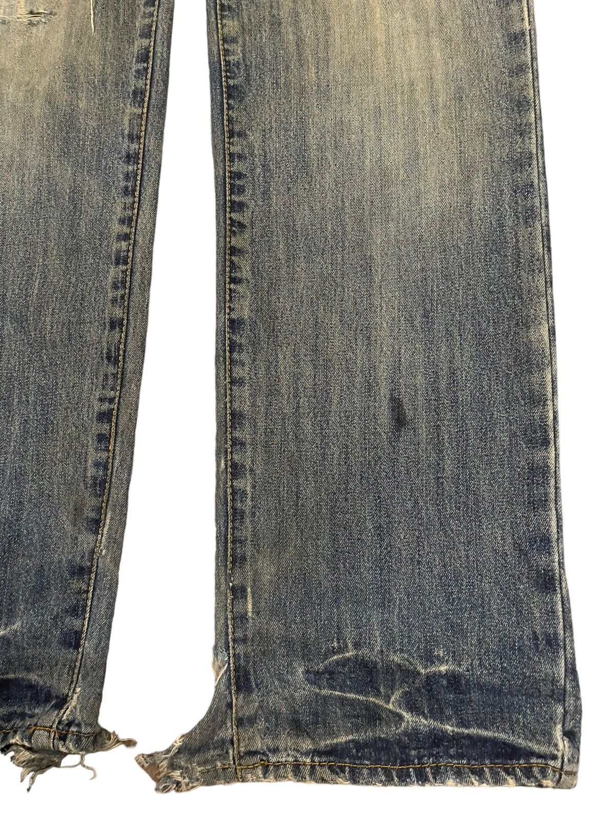 If Six Was Nine Vintage Japan Buona Giornata Blue Wash Distress Loose Jeans Size US 32 / EU 48 - 6 Thumbnail