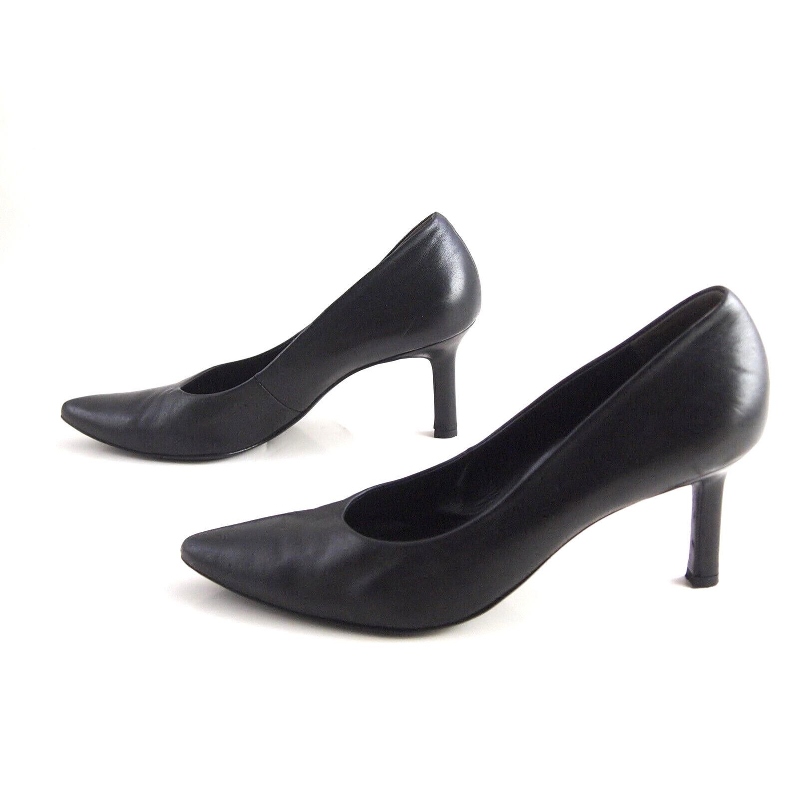 Designer Paul Green Mid Heel Pumps Black Leather US 8 UK 5.5 Size US 8 / IT 38 - 2 Thumbnail