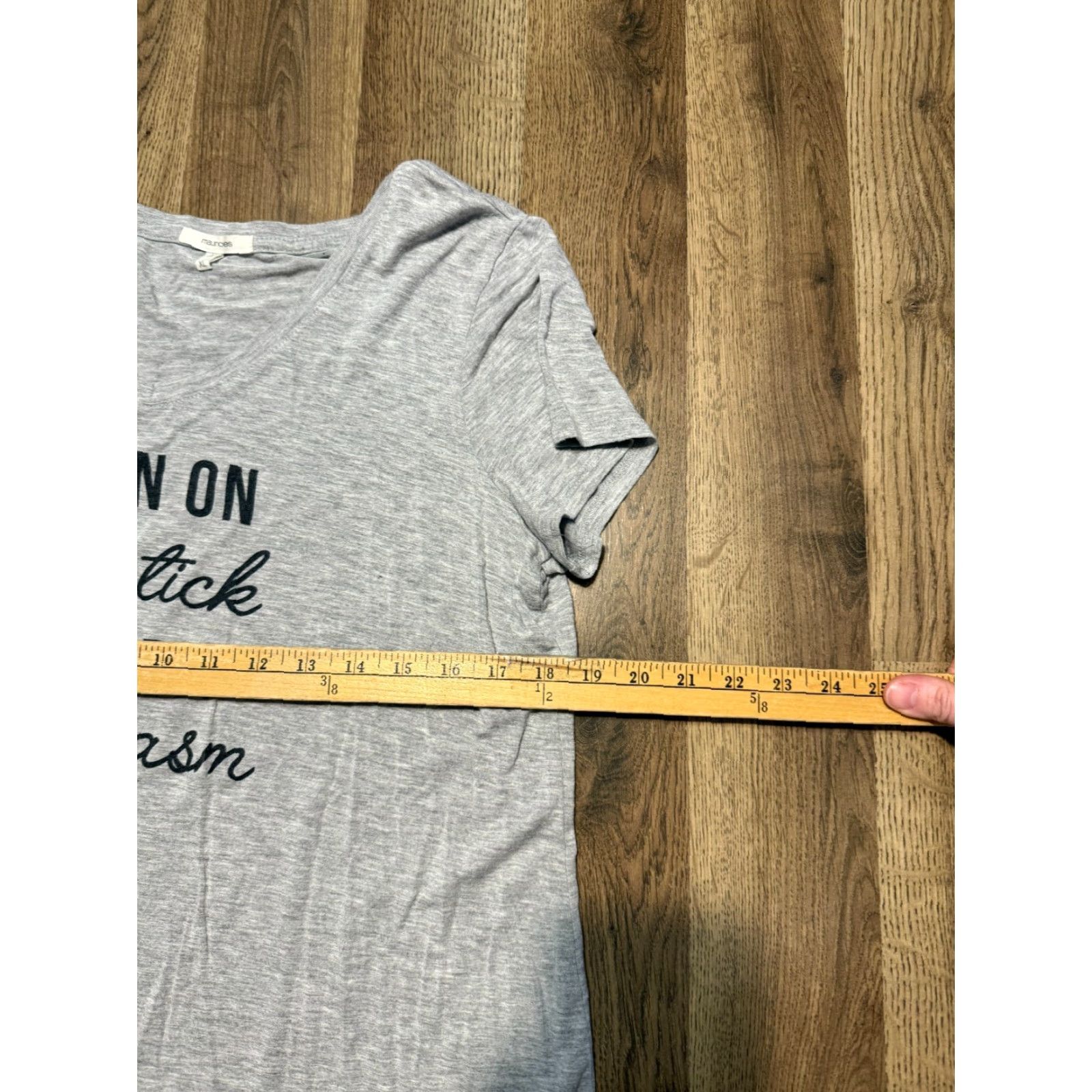 Vintage Maurices Shirt Women's XL Gray "I run on Lipstick and Sarcasm" Womens Size XL / US 12-14 / IT 48-50 - 5 Thumbnail