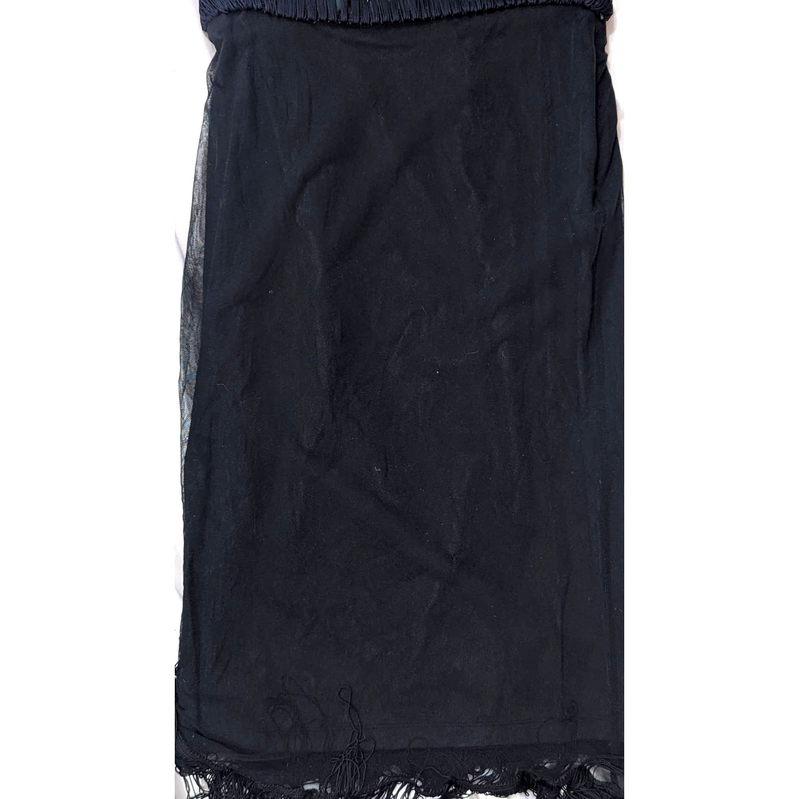 Versace Dolce & Gabbana Vtg 20s Silk Fringe Long Skirt sz 34/48 Size 30" / US 8 / IT 44 - 11 Thumbnail
