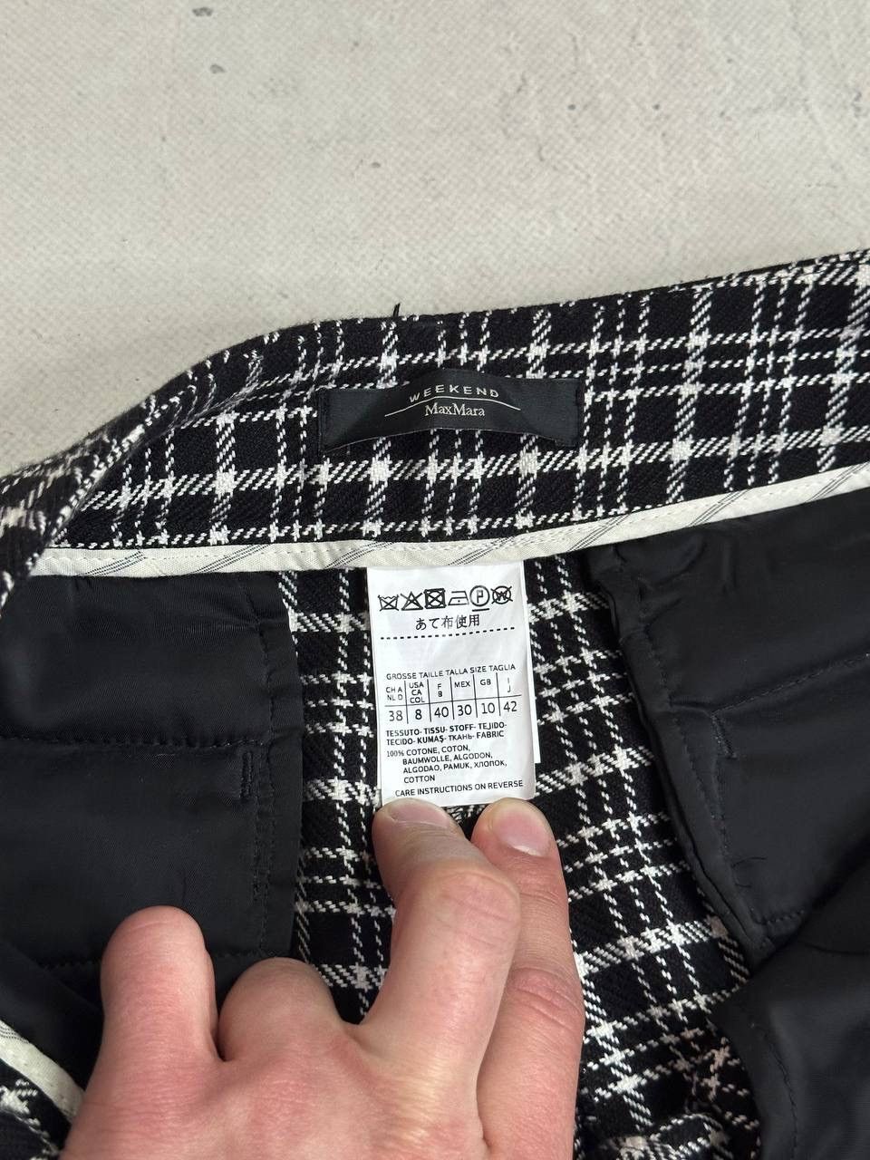 Weekend Max Mara Max Mara Weekend Check Pants Frayed Hem Cropped Trousers E38 Size 28" / US 6 / IT 42 - 7 Thumbnail