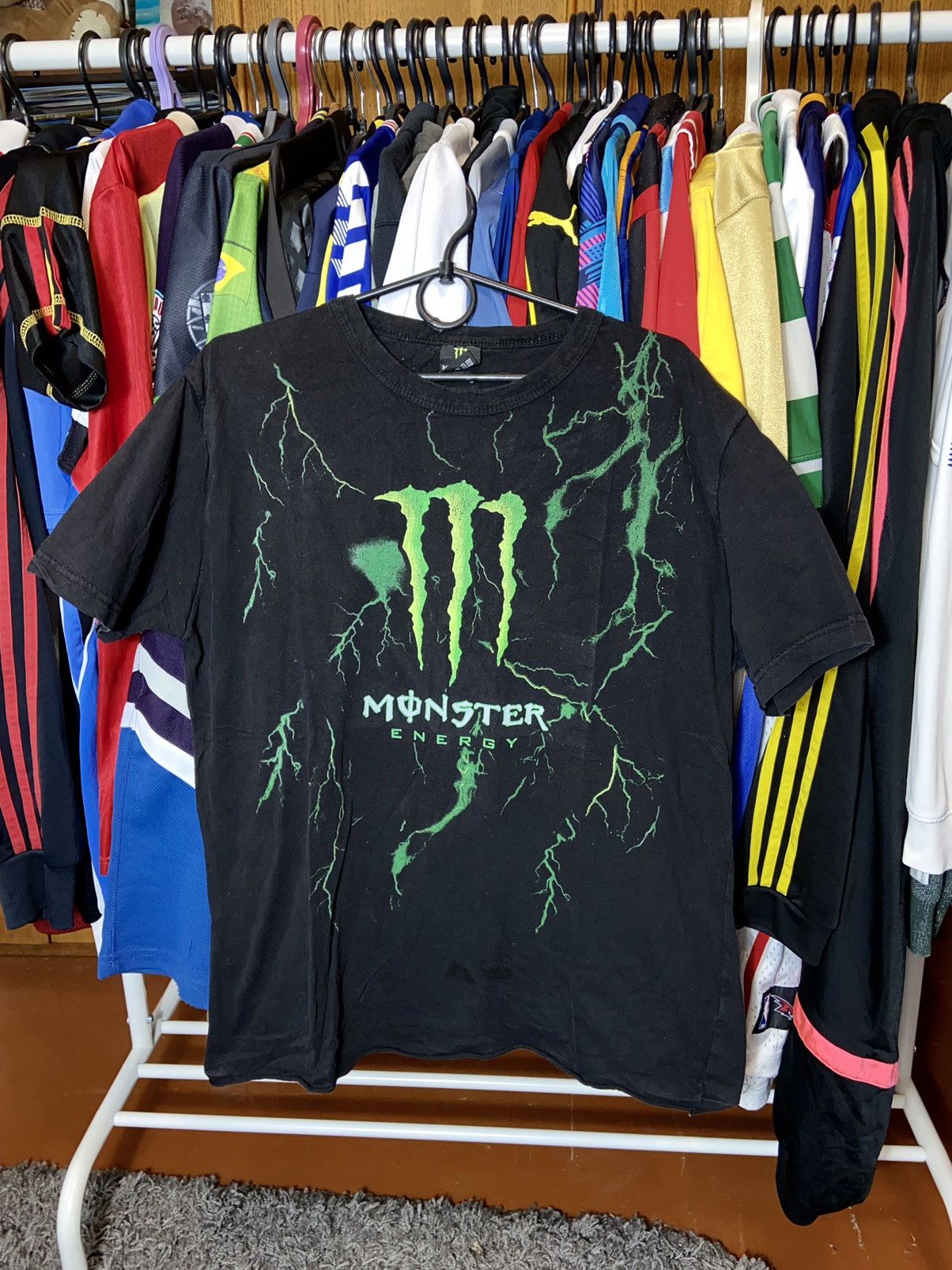 Band Tees × Vintage MONSTER ENERGY VINTAGE FADED RACING OVERPRINTED T-SHIRT Size US L / EU 52-54 / 3 - 1 Thumbnail