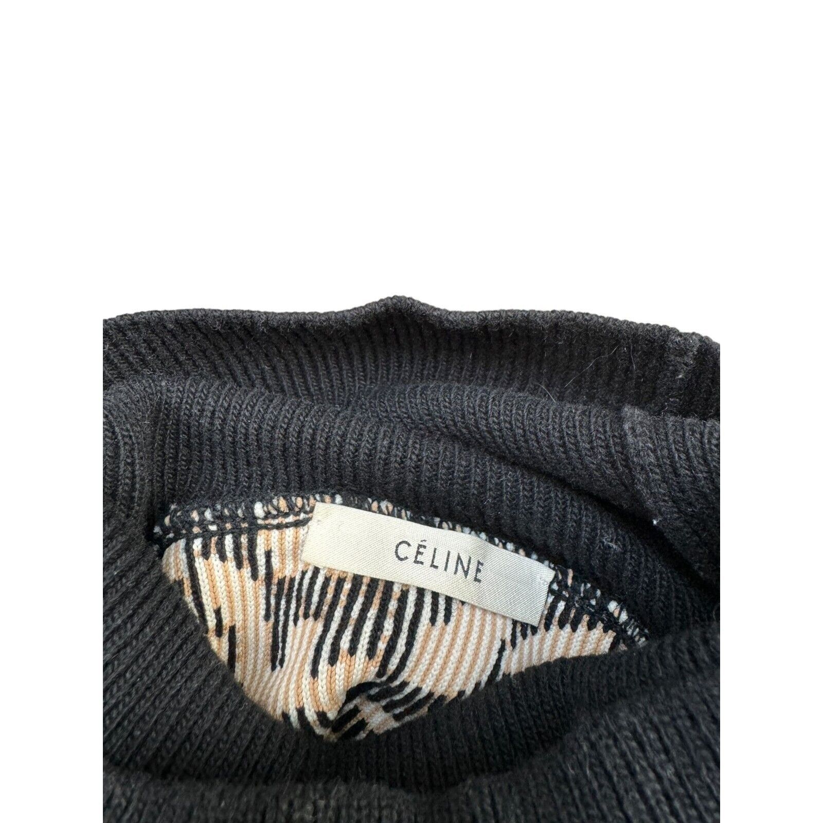 Celine Phoebe Philo Leopard Print Rollneck Sweater Size M / US 6-8 / IT 42-44 - 6 Thumbnail