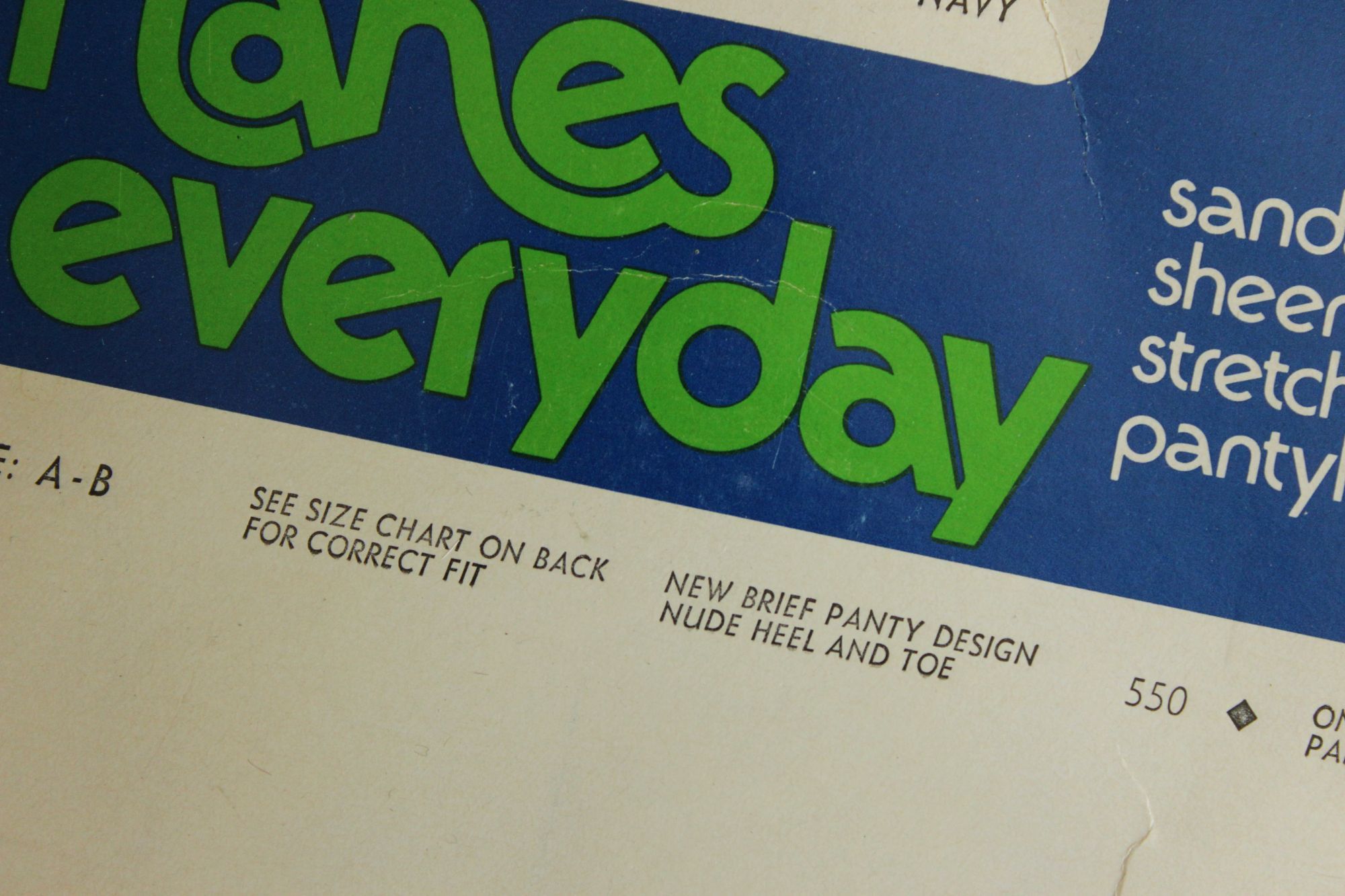 Hanes Vintage 1980s 1990s Pantyhose, New NOS, Hanes Navy, Size A-B Size ONE SIZE - 3 Thumbnail