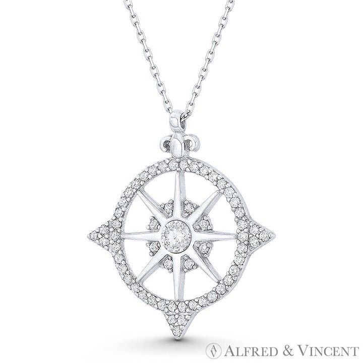 Other Northstar Compass Nautical Charm CZ Crystal Pendant Size ONE SIZE - 1 Preview
