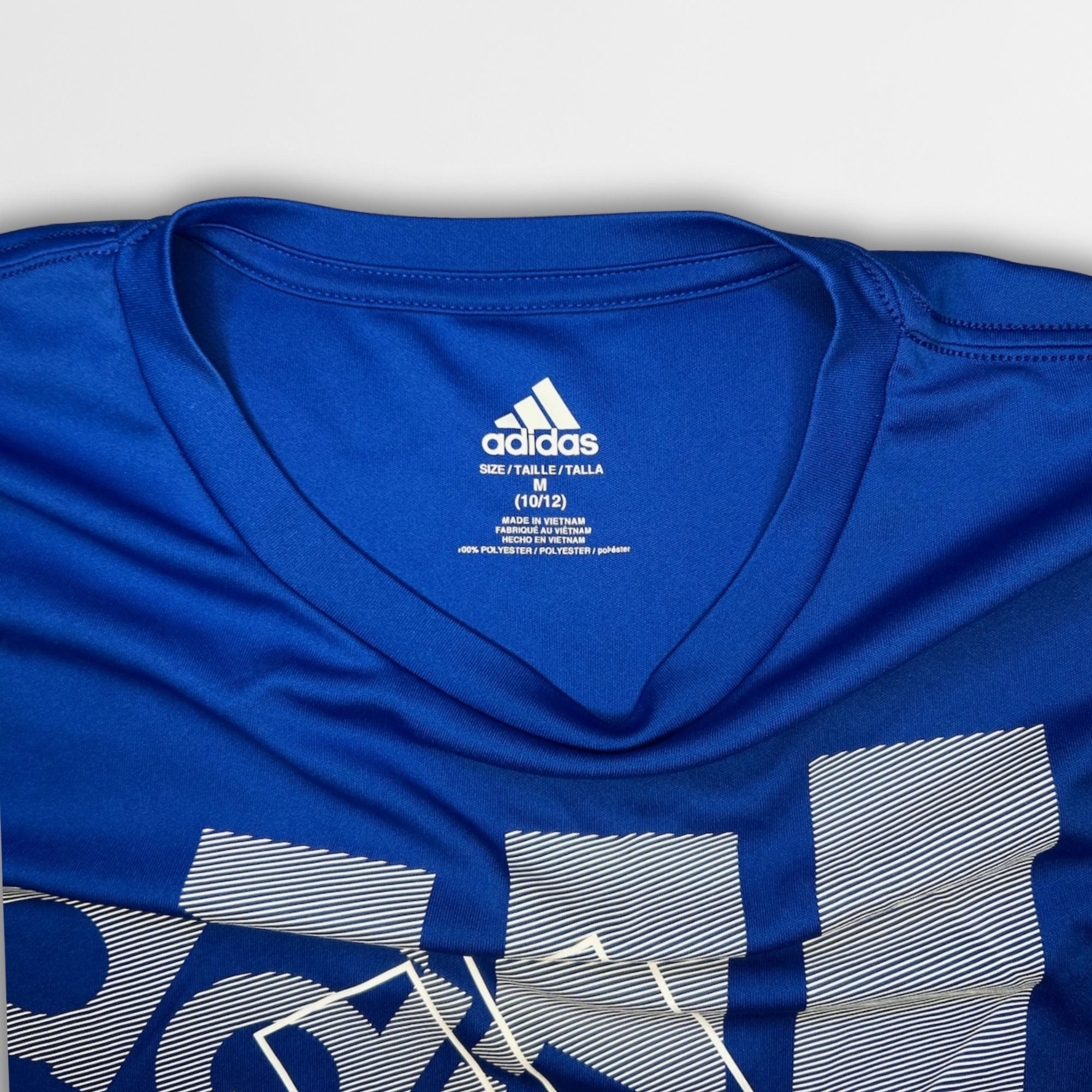 Adidas Adidas Youth Blue Graphic Logo T-Shirt Medium Polyester Comf Size US M / EU 48-50 / 2 - 4 Thumbnail