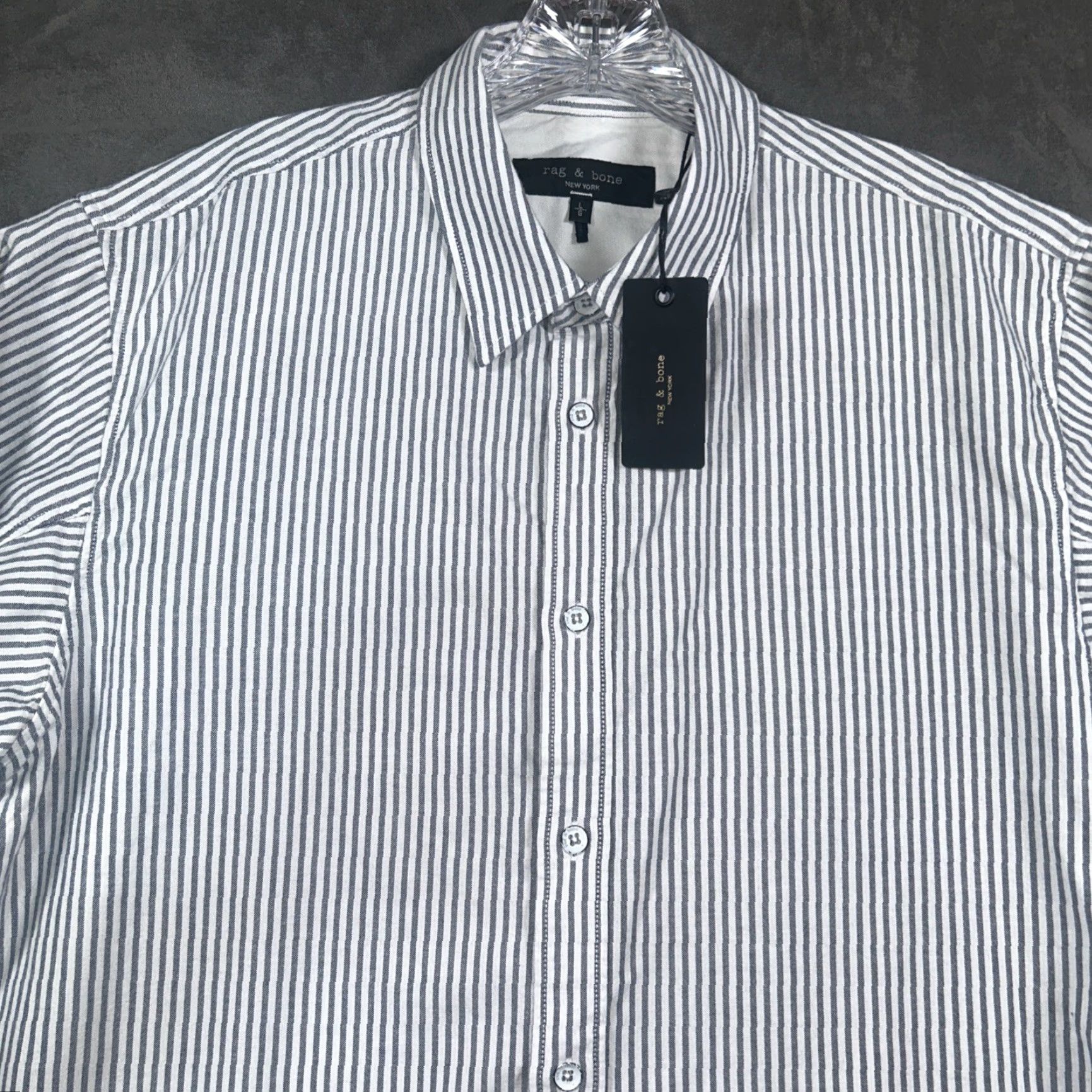 Rag & Bone Rag & Bone Shirt Button-Up Mens L Stripe Oxford Engineered Long Sleeve Casual Formal Travel Multicolor Cotton Blend Size US L / EU 52-54 / 3 - 2 Thumbnail