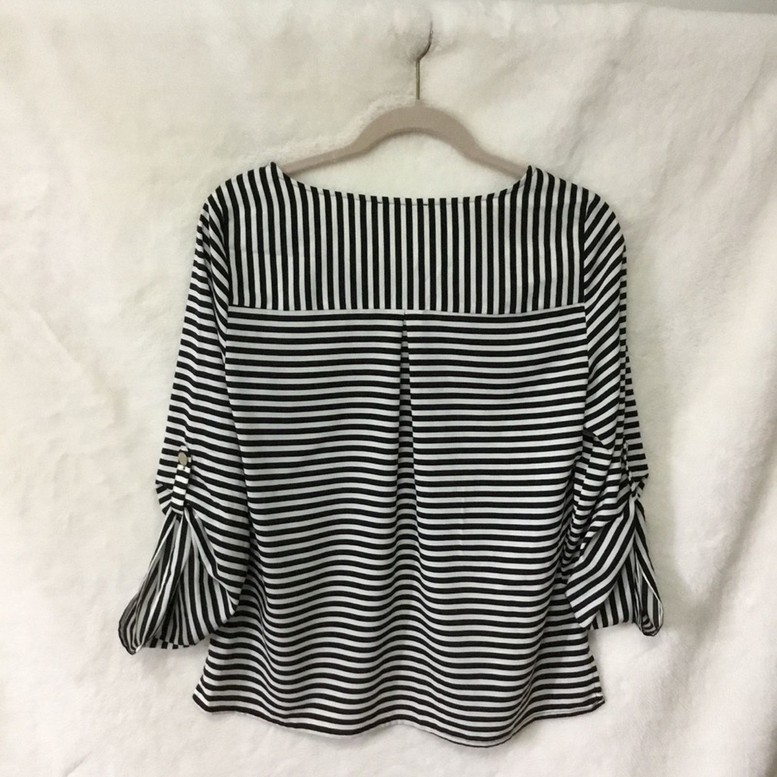 Calvin Klein Calvin Klein Black Stripe Long Sleeve Blouse Size S / US 4 / IT 40 - 5 Thumbnail