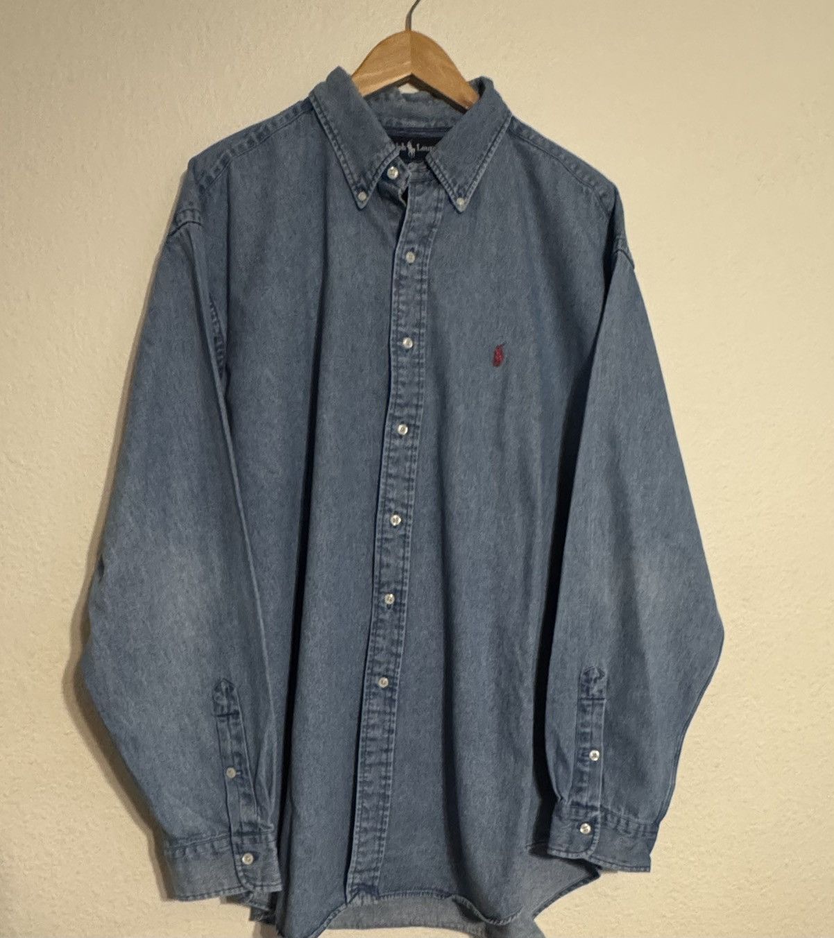 Polo Ralph Lauren RALPH LAUREN Blake Denim Shirt Men's Light Blue Long Sleeve Size US XL / EU 56 / 4 - 1 Thumbnail