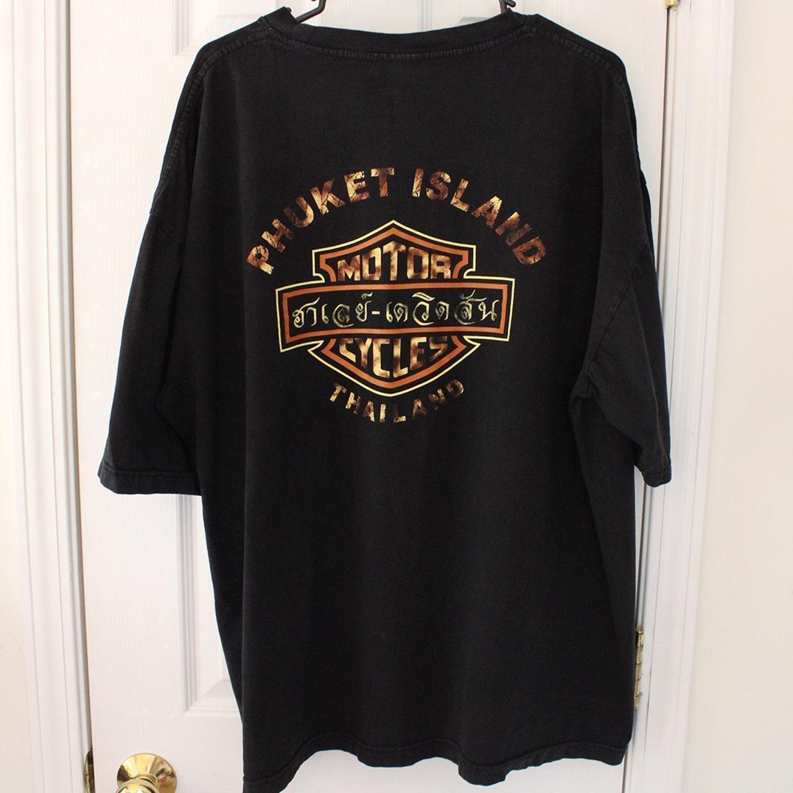 Harley Davidson Vintage 90s Black Thailand Harley Davidson Graphic Tee Size US XL / EU 56 / 4 - 4 Thumbnail