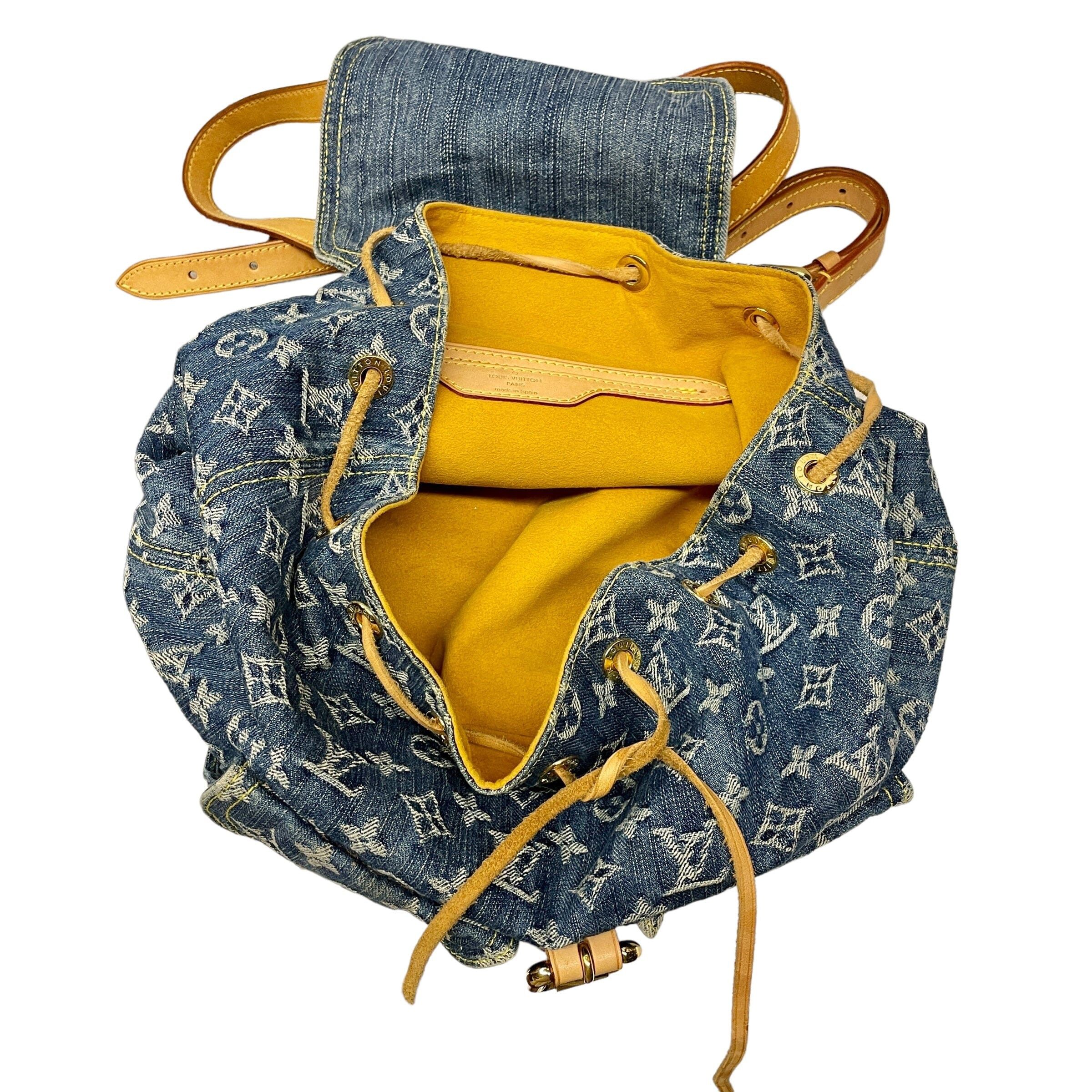 Louis Vuitton Y2K Louis Vuitton Denim Logo Monogram Vintage "Sac A Dos" Backpack Size ONE SIZE - 3 Thumbnail