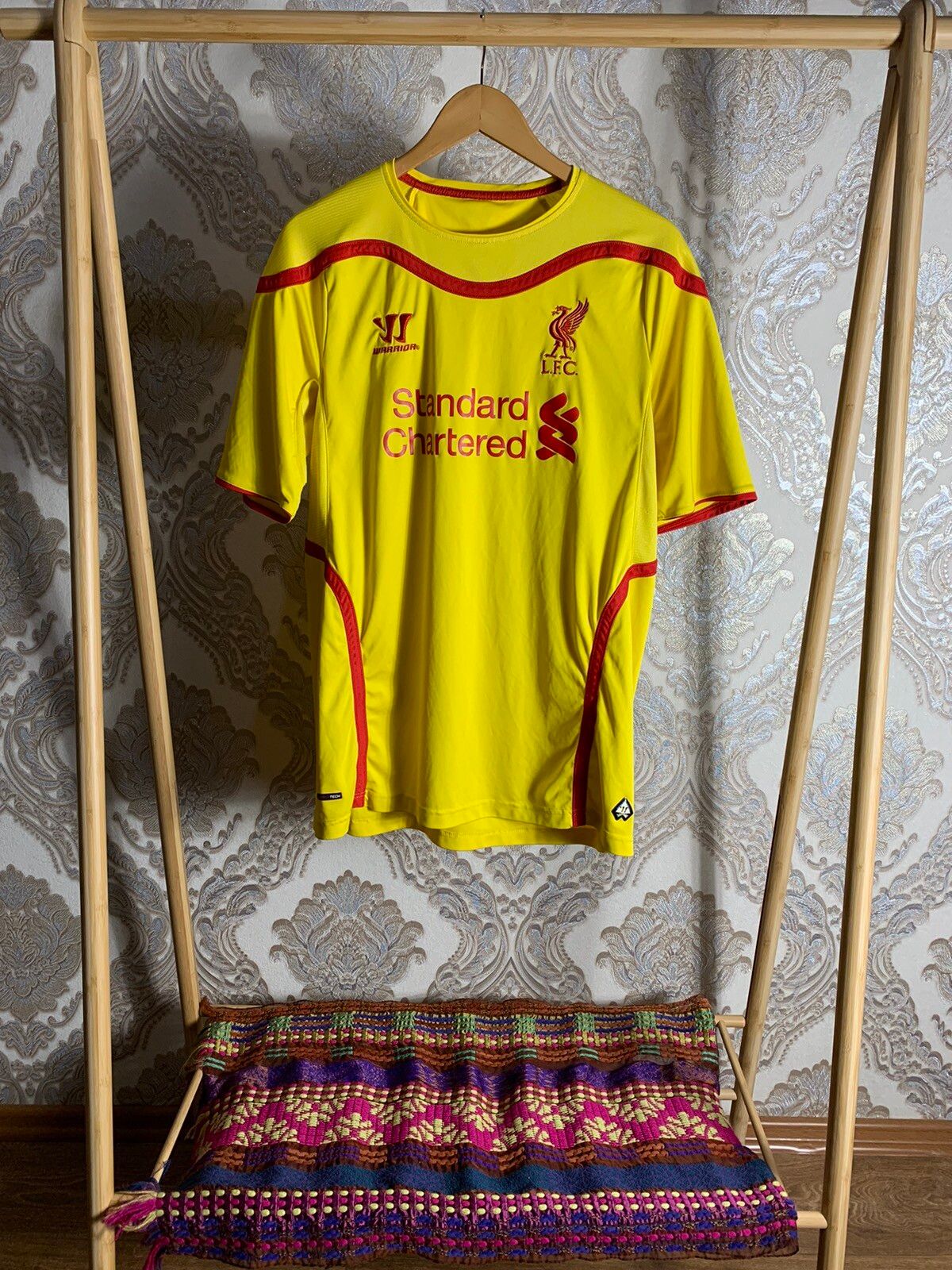 Pre-owned Liverpool X Soccer Jersey Vintage Warrior Liverpool Fc Soccer Jersey 2014-2015 Y2k 90's In Yellow