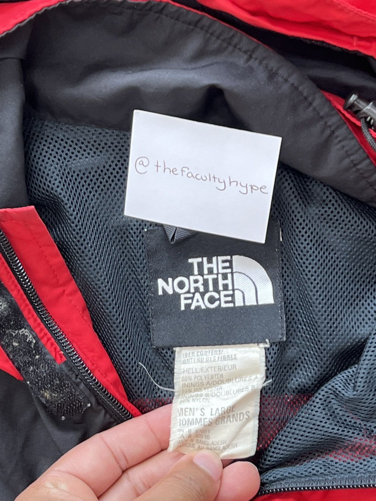 The North Face × Vintage Vintage 90s The North Face Red Weather Zip Up Jacket Large Size US L / EU 52-54 / 3 - 3 Thumbnail