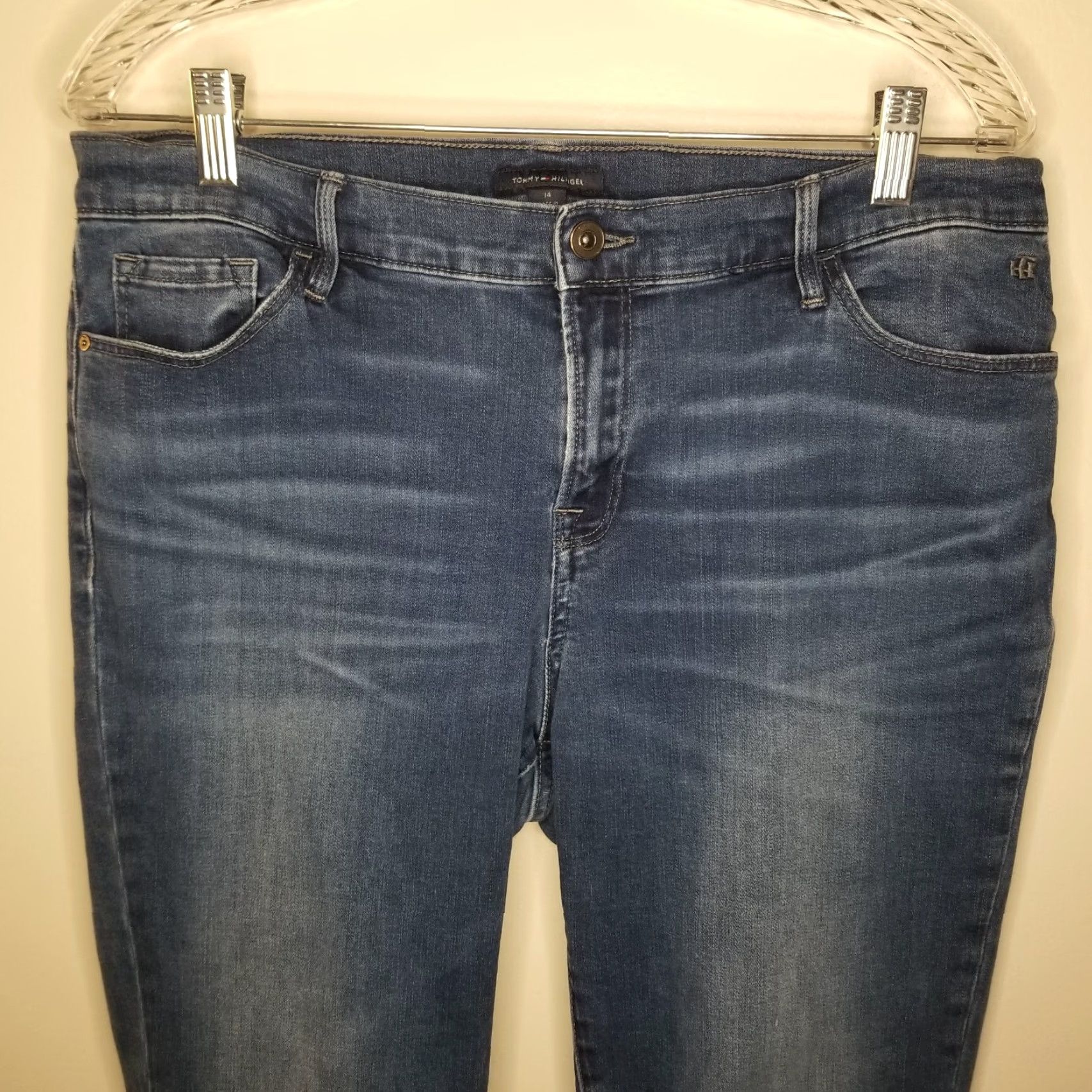 Tommy Hilfiger TOMMY HILFIGER Womens Skinny Jeans Size 14 Blue Greenwich Regular Size 36" / US 14 / IT 50 - 2 Thumbnail