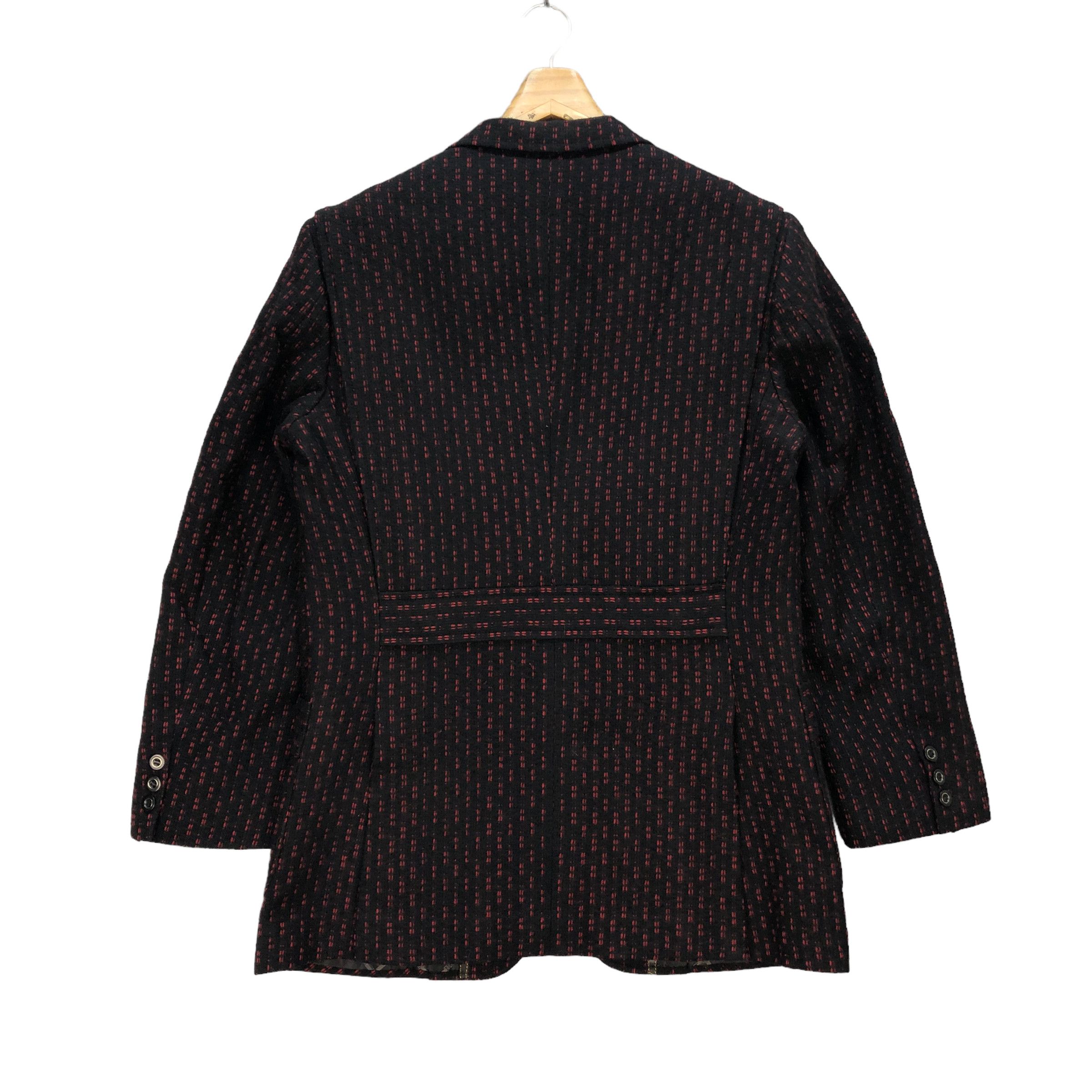 Japanese Brand GENUINE ROYAL RED CHAIN WOOL BELTED BLAZERS #7307-128 Size 38R - 11 Thumbnail