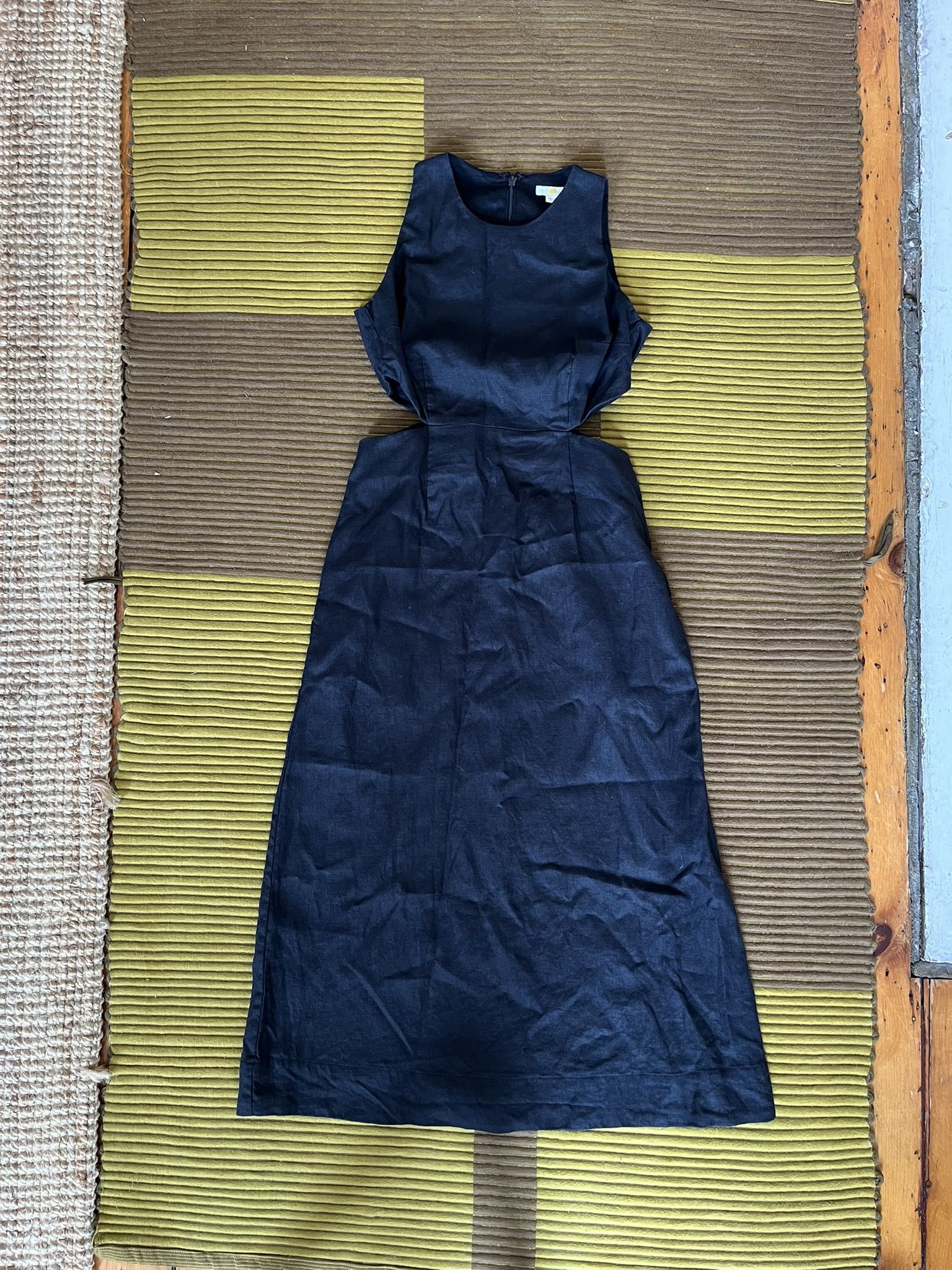 Boden Cut Out Linen Sleeveless Midi Dress Size S / US 4 / IT 40 - 2 Thumbnail