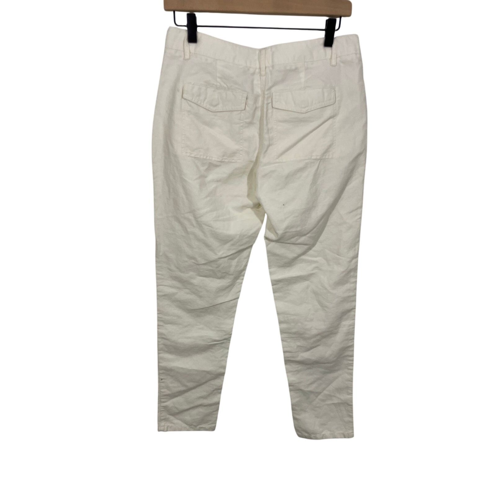 Loft Loft Pants 0 Linen Blend Pockets Taper Ivory Casual Coastal Size 25" / US 0 / IT 36 - 5 Thumbnail