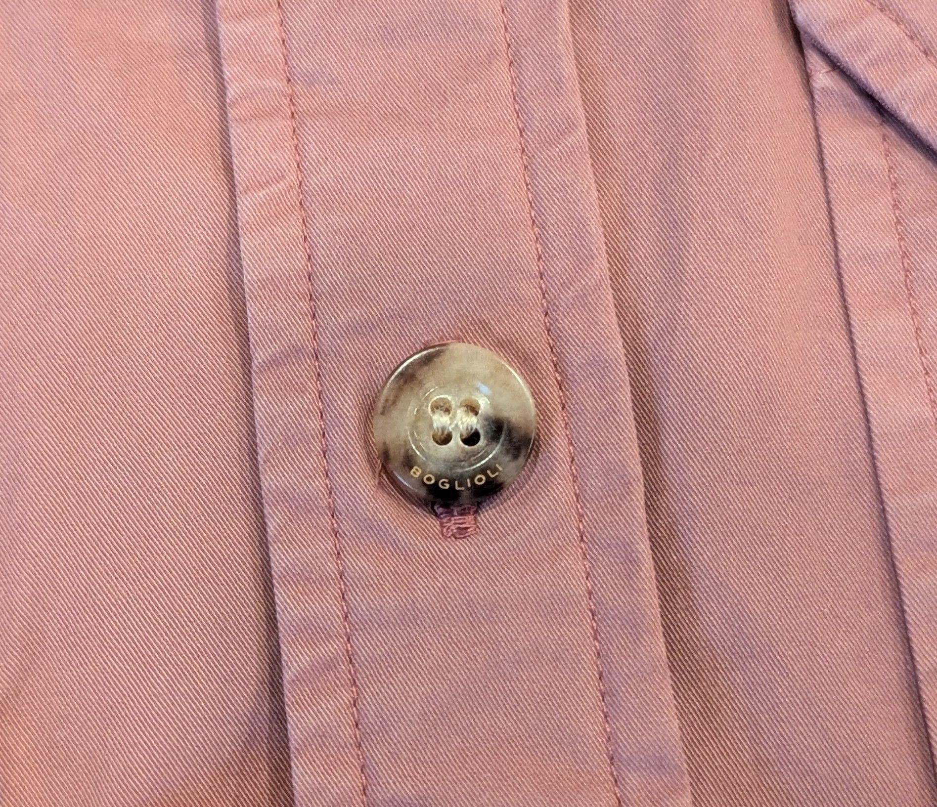 Boglioli BOGLIOLI Stretch Cotton Button Front Overshirt Pink Medium Size US M / EU 48-50 / 2 - 3 Thumbnail