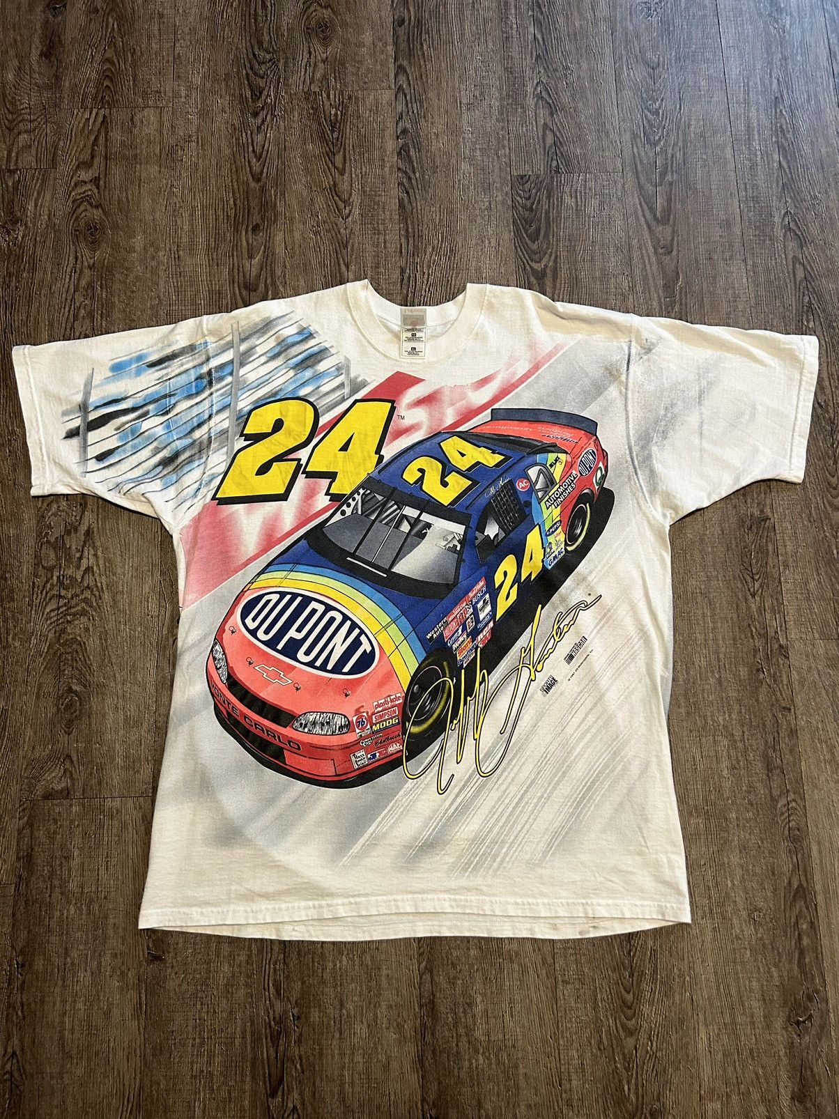 Chase Authentics × Japanese Brand × NASCAR Vintage 1996 AOP Jeff Gordon All Over Print NASCAR Shirt Size US XL / EU 56 / 4 - 3 Thumbnail