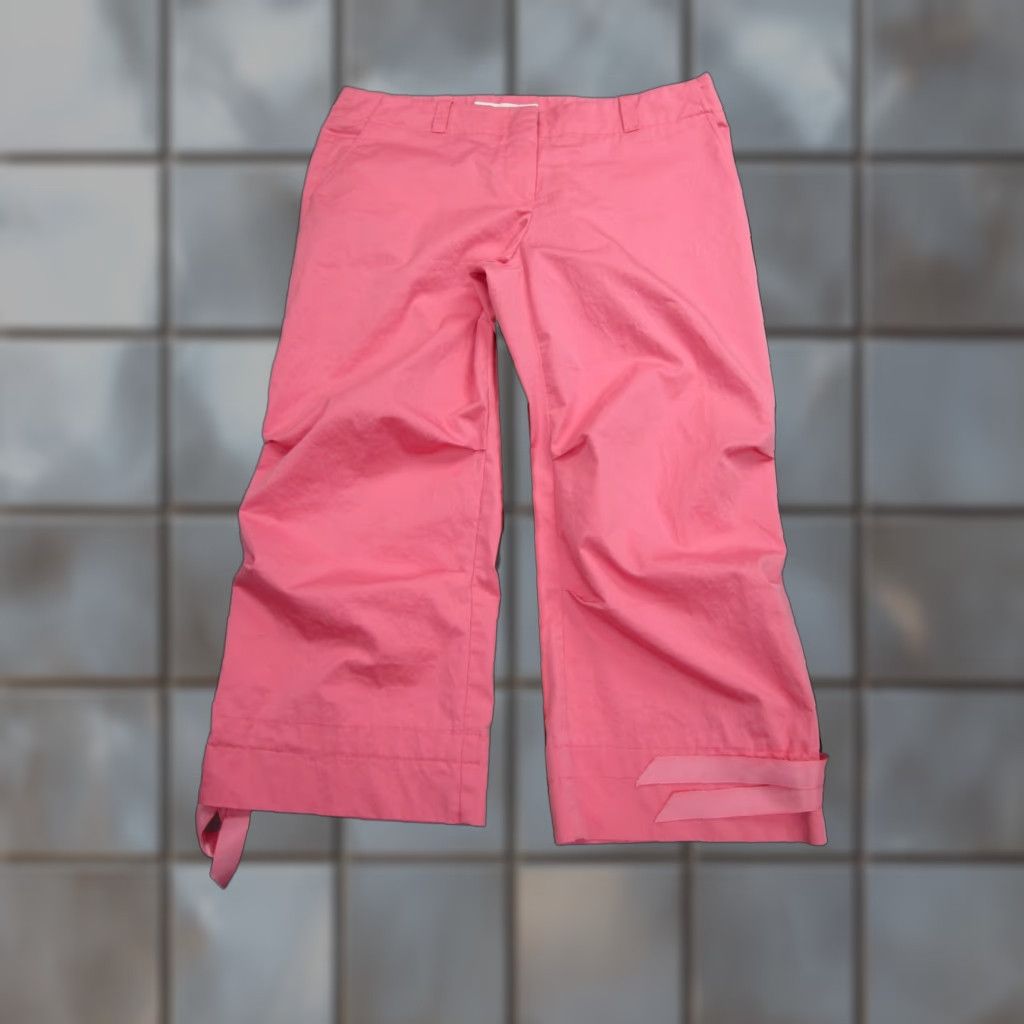 Trina Turk Trina Turk Pants Womens 12 Pink Cropped Capri Ribbon Tie Hem Casual Made USA Size 34" / US 12 / IT 48 - 1 Thumbnail