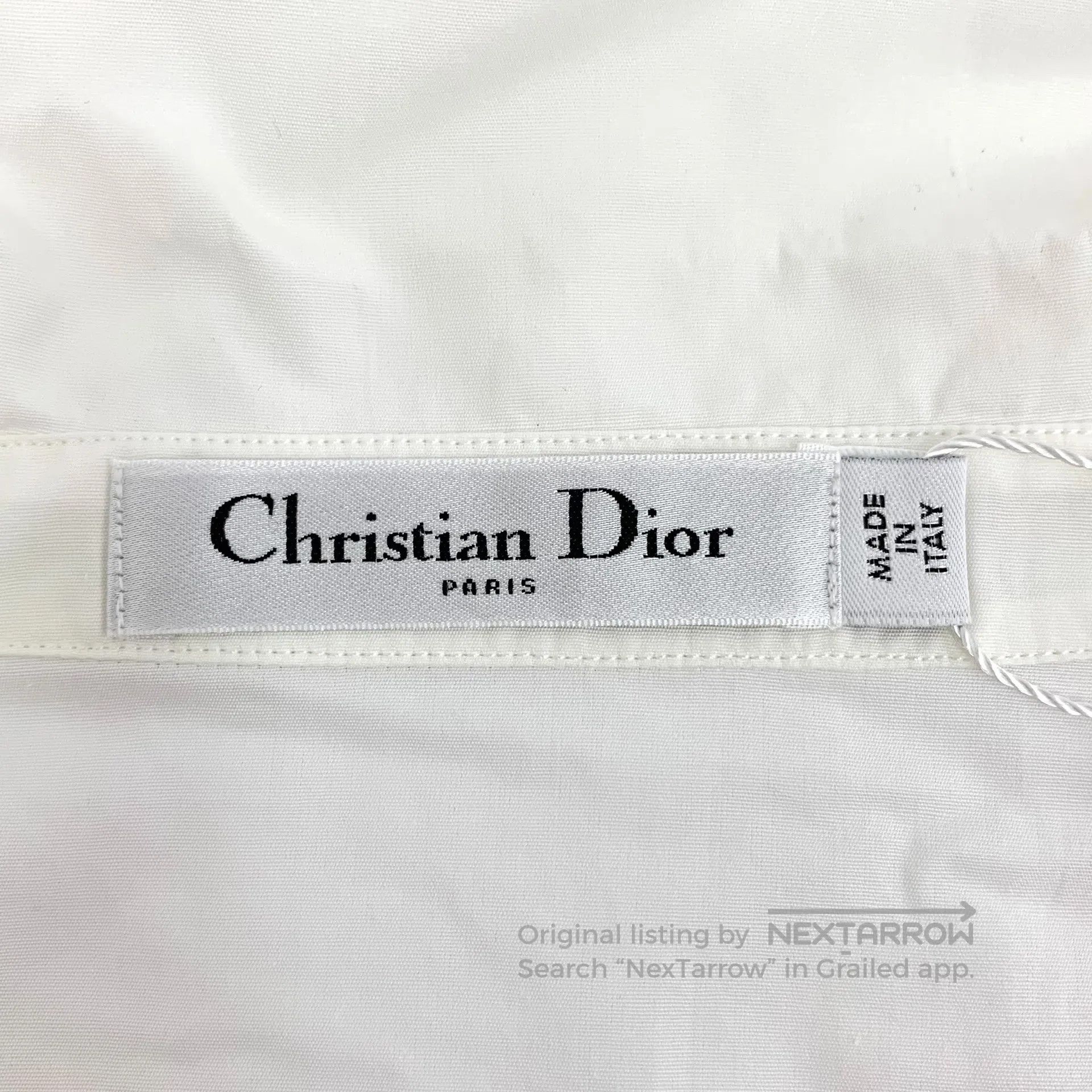 Dior Dior White bee embroidery cotton collar long-sleeve shirt| Size XS / US 0-2 / IT 36-38 - 6 Thumbnail