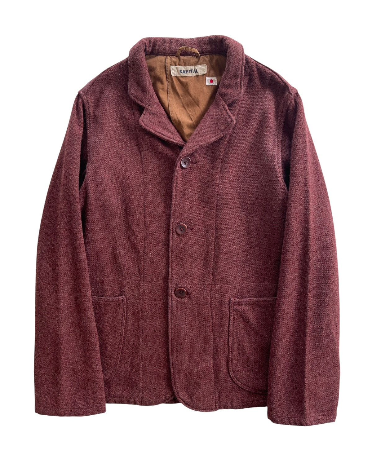 Kapital Kapital Burgundy Ripstop Hospital Wool Jacket Size US L / EU 52-54 / 3 - 1 Thumbnail