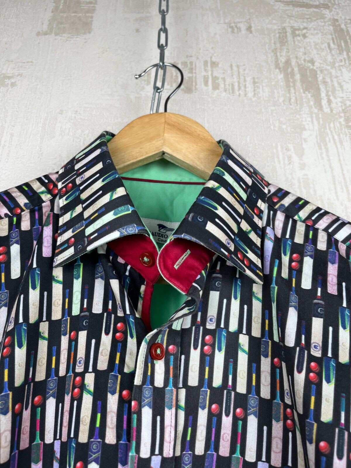 Other Claudio Lugli Cricket Ball Bet Print Long Sleeve Shirt Size US L / EU 52-54 / 3 - 4 Thumbnail