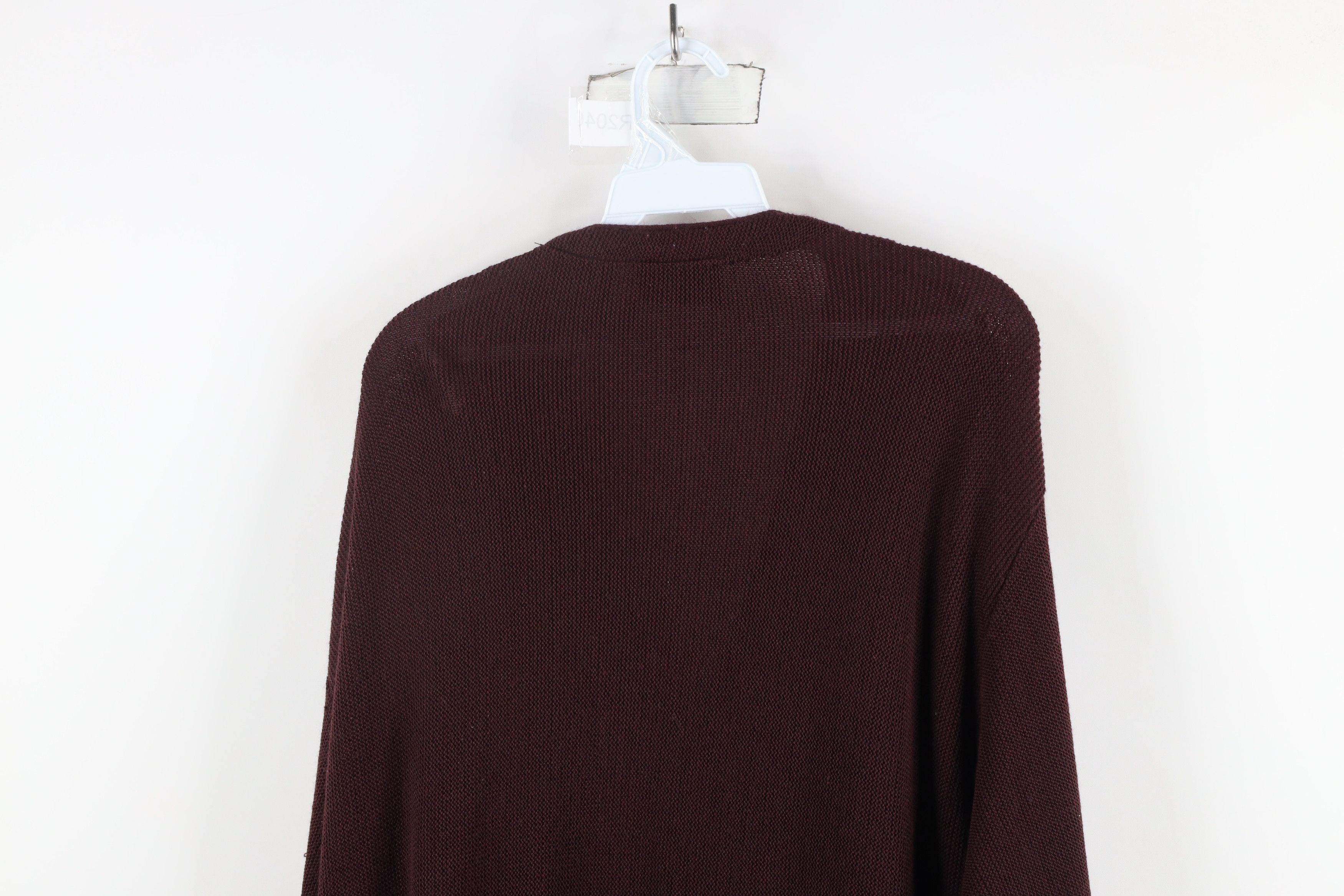 Vintage Vintage 90s Streetwear Knit Button Cardigan Sweater Maroon Size US XXL / EU 58 / 5 - 9 Thumbnail