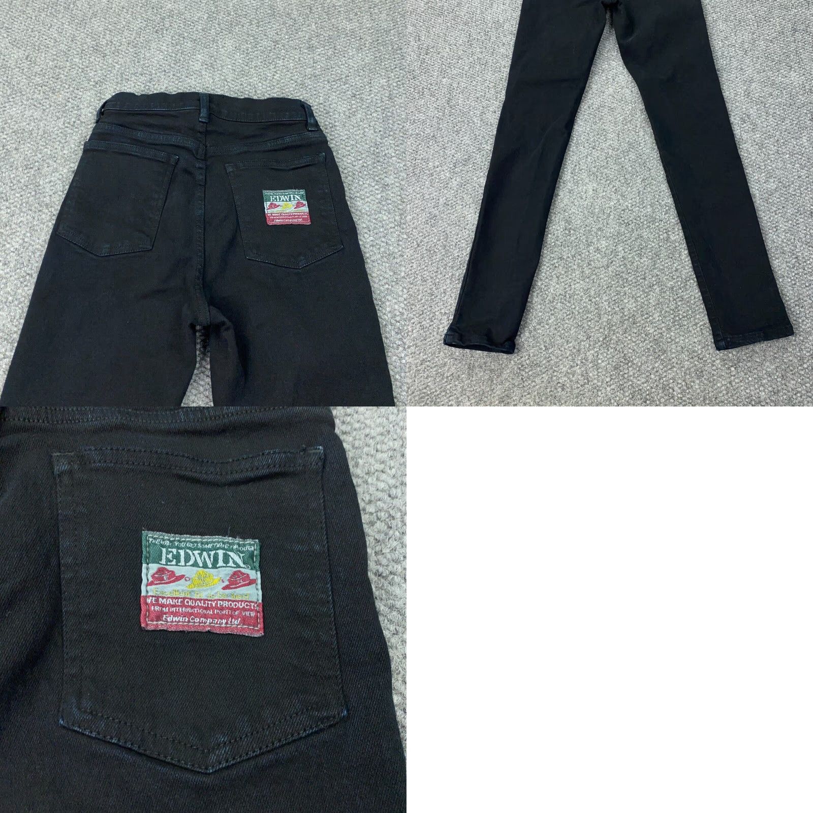 Edwin VINTAGE Edwin Jeans Womens Size 2 Black Mid Rise Skinny Stretch Denim Zip Inseam 30 Womens Size 25" / US 0 / IT 36 - 9 Thumbnail