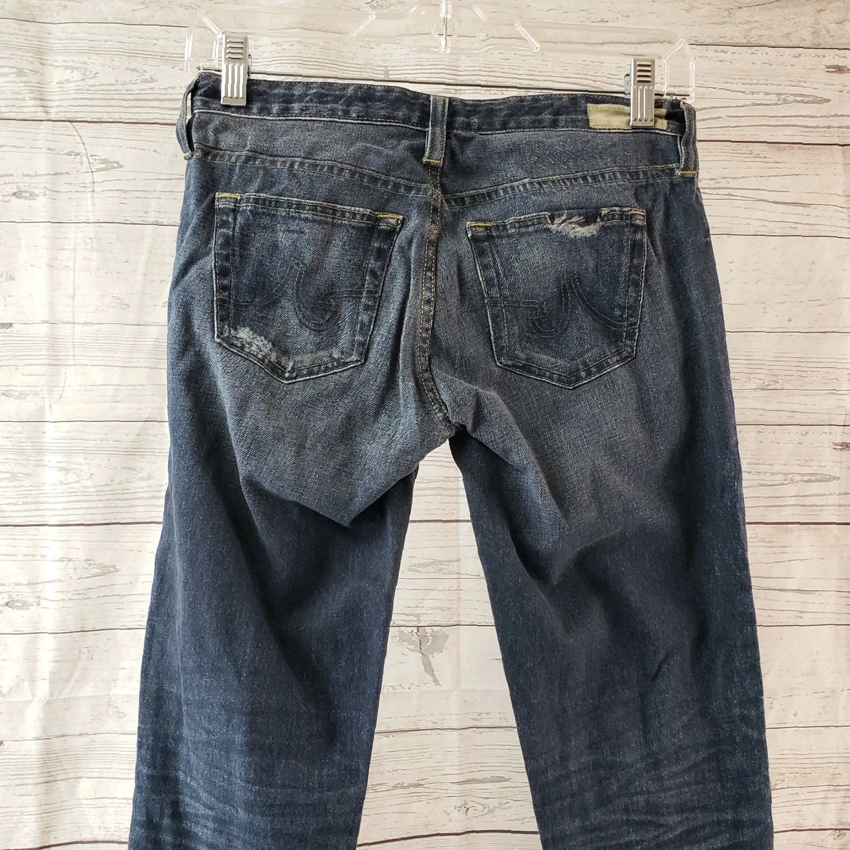 Denime AG Adriano Goldschmied Womens Digital Luxe Denim Stilt Cigarette Leg Jeans Sz 25 Blue Skinny Casual Retro 90s Womens Jeans Size 42" / US 20 - 5 Thumbnail