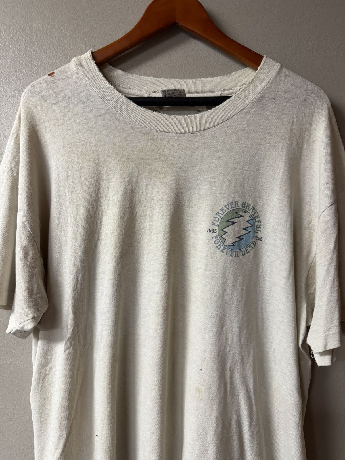 Anvil Vintage 90s Faded & Thrashed Greatful Dead Jerry Forever Size US XL / EU 56 / 4 - 4 Thumbnail