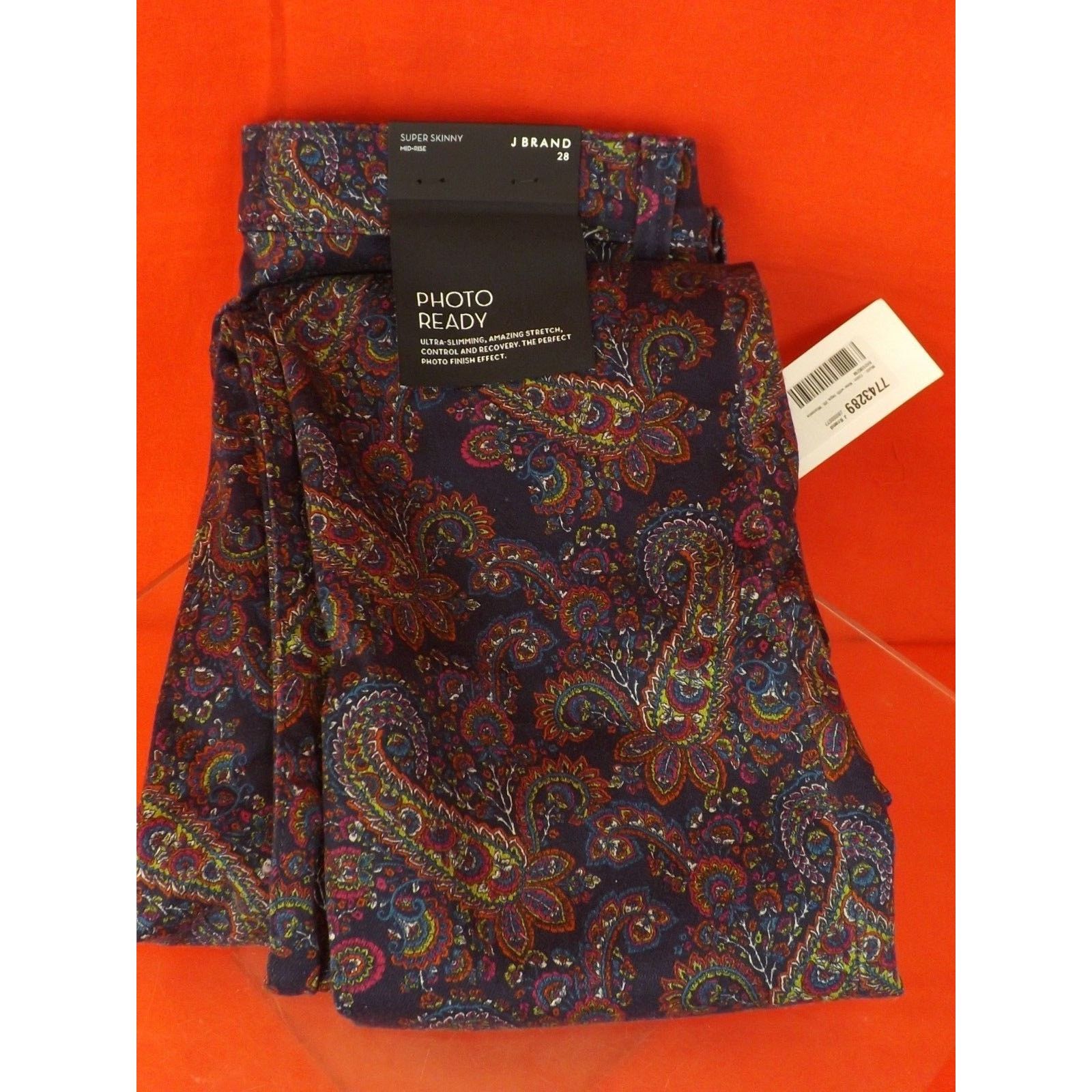 J Brand J BRAND MULTI COLOR ECLIPSE PAISLEY SKINNY MID RISE JEANS 28 Size 28" / US 6 / IT 42 - 3 Thumbnail