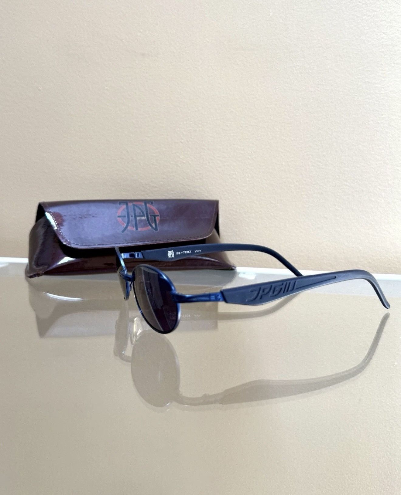 Jean Paul Gaultier JPG Vintage Sunglasses Jean Paul Gaultier 58-7202 Blue NEW Size ONE SIZE - 3 Thumbnail