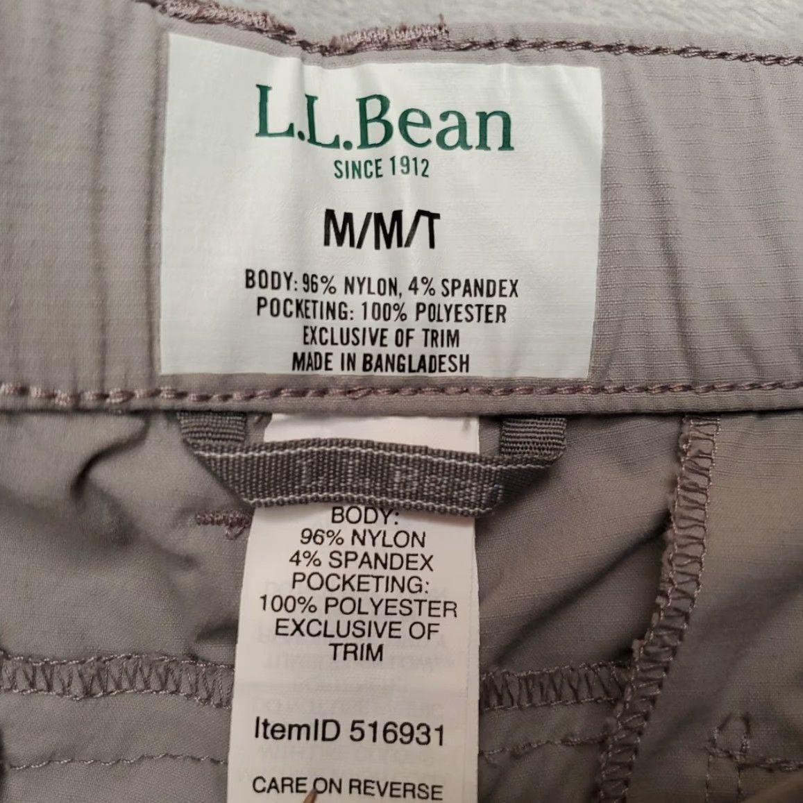 Vintage LL Bean Pants Womens M Gray Tropicwear Nylon Convertible Lightweight Outdoors Size 32" / US 10 / IT 46 - 4 Thumbnail
