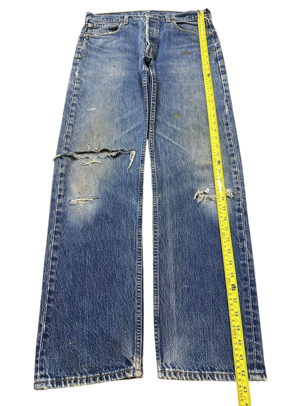 Levi's Vintage 90s Levis 501 Faded Wash Distress Style Loose Jeans Size US 32 / EU 48 - 12 Thumbnail