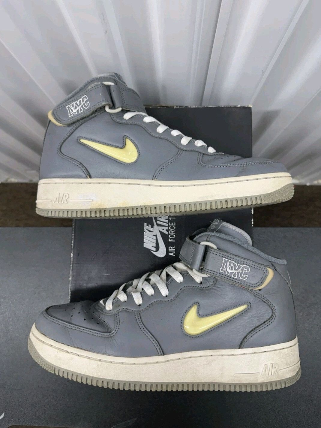 Nike Nike Air Force 1 Mid Jewel QS NYC - Cool Grey Size 9 Men Size US 9 / EU 42 - 2 Thumbnail
