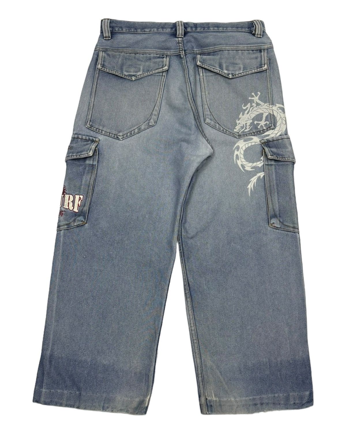 Other 🔥PJ'S SURF BAGGY CARGO DENIM JEANS MULTI POCKET DISTRESS Size US 32 / EU 48 - 8 Thumbnail