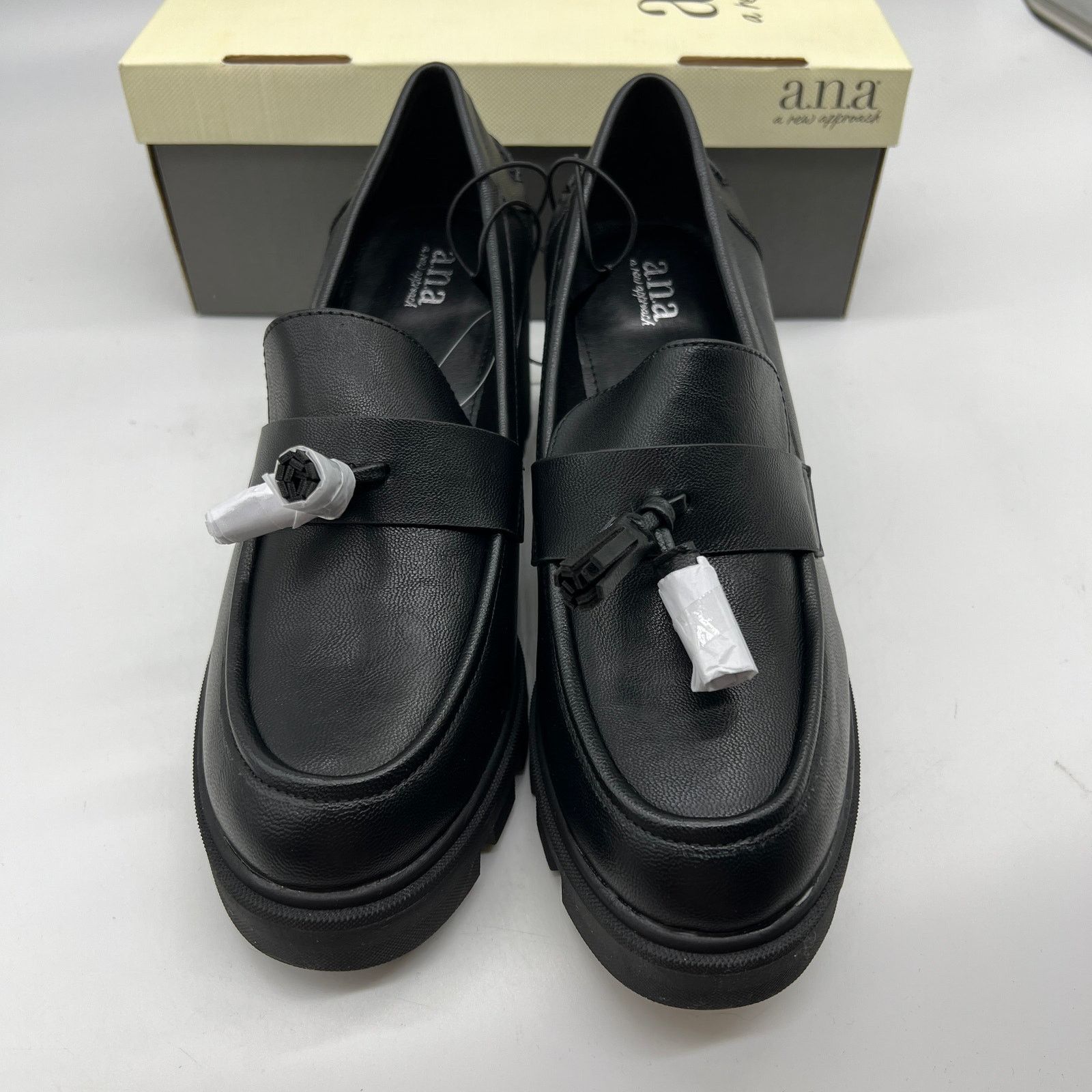 Other a.n.a Penny Loafers Black Chunky Block Heel A New Approach Size US 10 / IT 40 - 3 Thumbnail