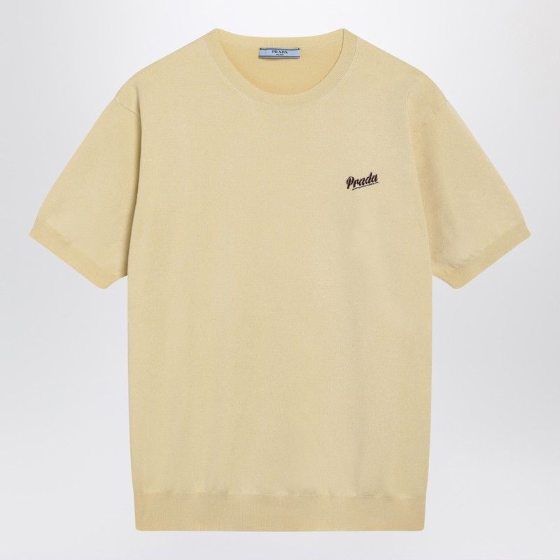 Prada Cream-Colored Silk-Blend Sweater With Logo