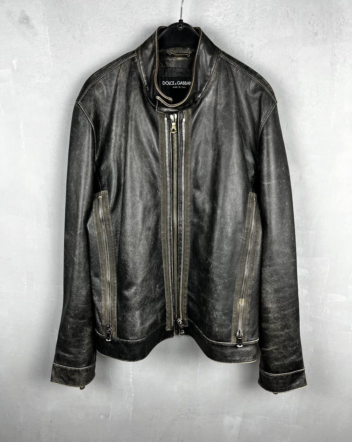 Dolce & Gabbana Dolce Gabbana biker zip leather jacket Size US L / EU 52-54 / 3 - 4 Thumbnail