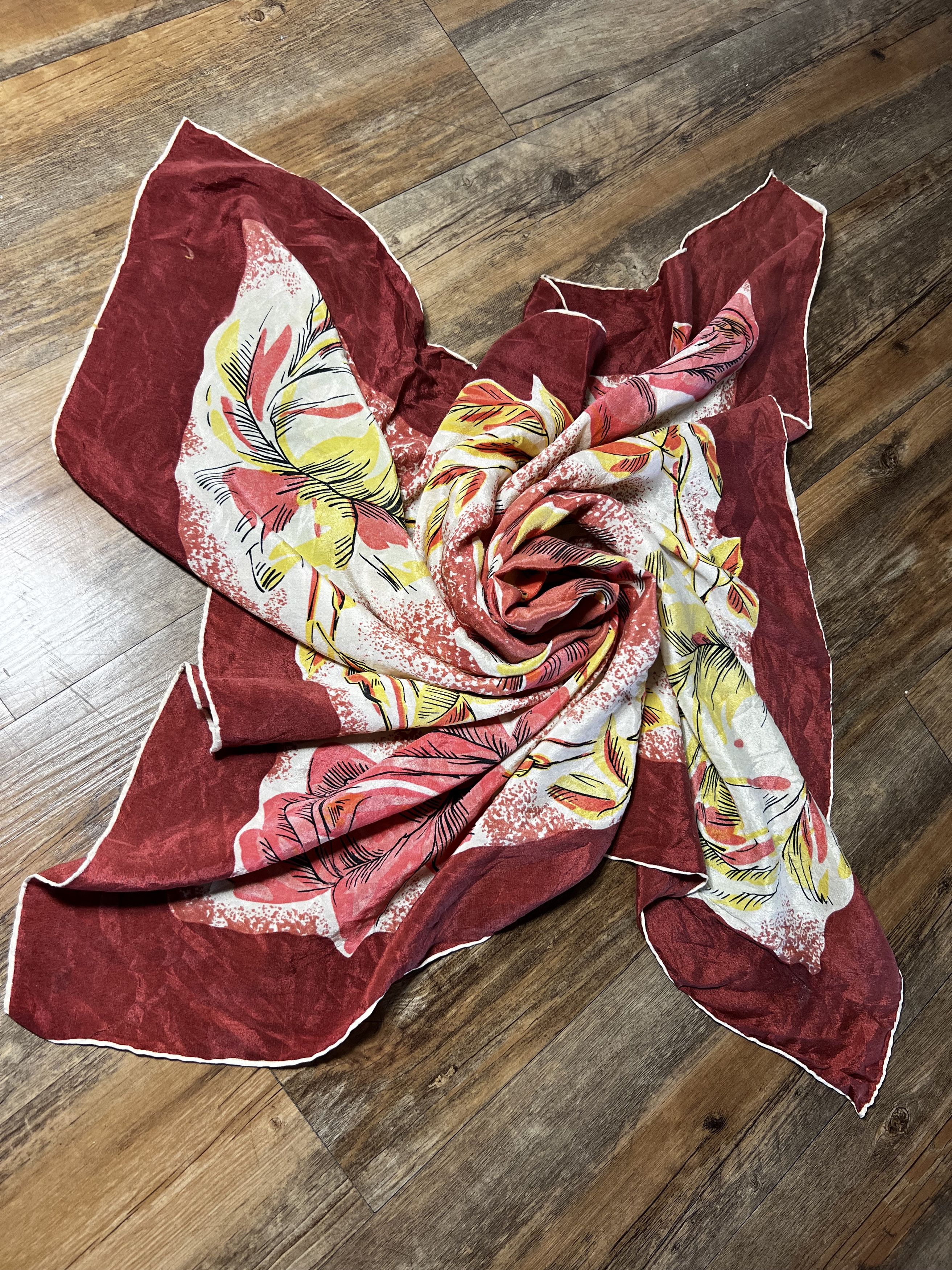 Vintage Vintage 1960's Floral Print Scarf Size ONE SIZE - 1 Thumbnail