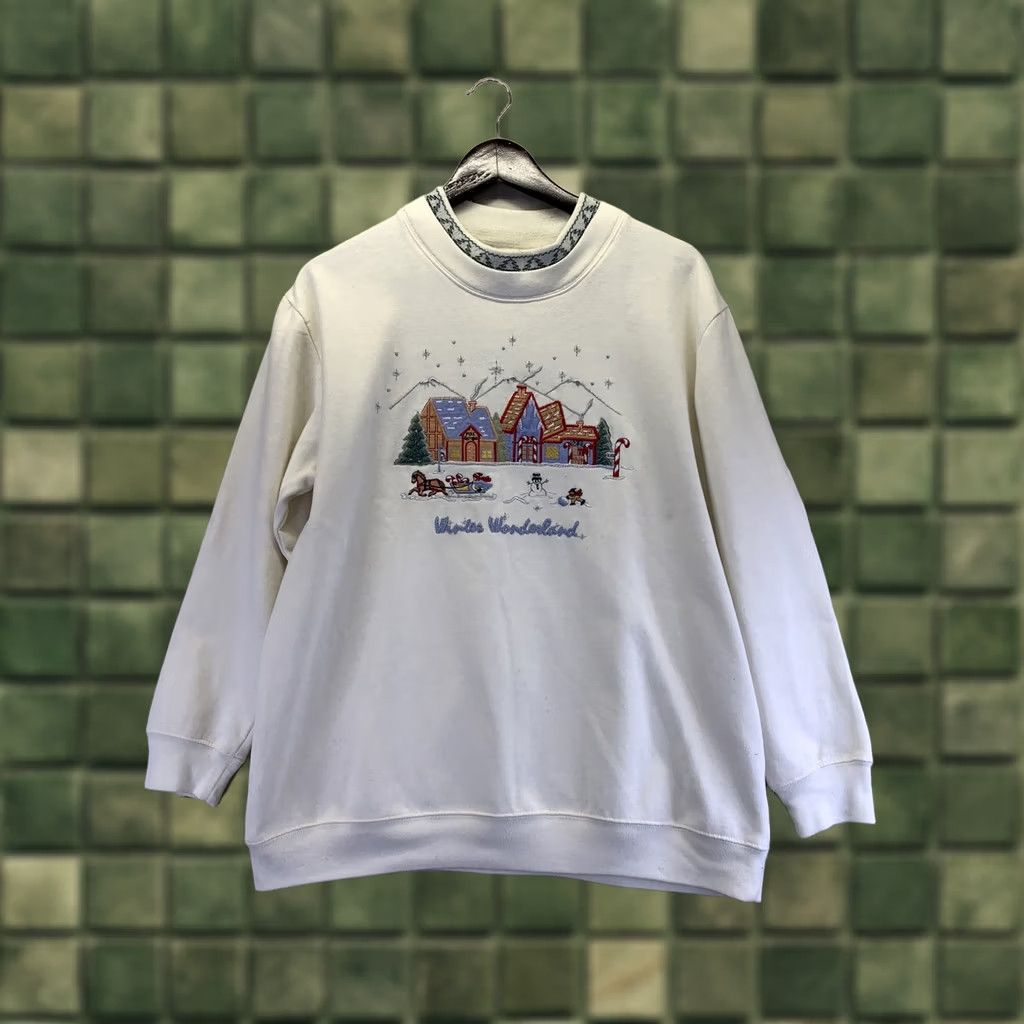 Vintage VINTAGE Bobbie Brooks Winter Womenderland Sweatshirt Ugly Christmas Sweater Sz M White Womens Size M Holiday 1990s - Casual Logo Glow Size M / US 6-8 / IT 42-44 - 1 Thumbnail
