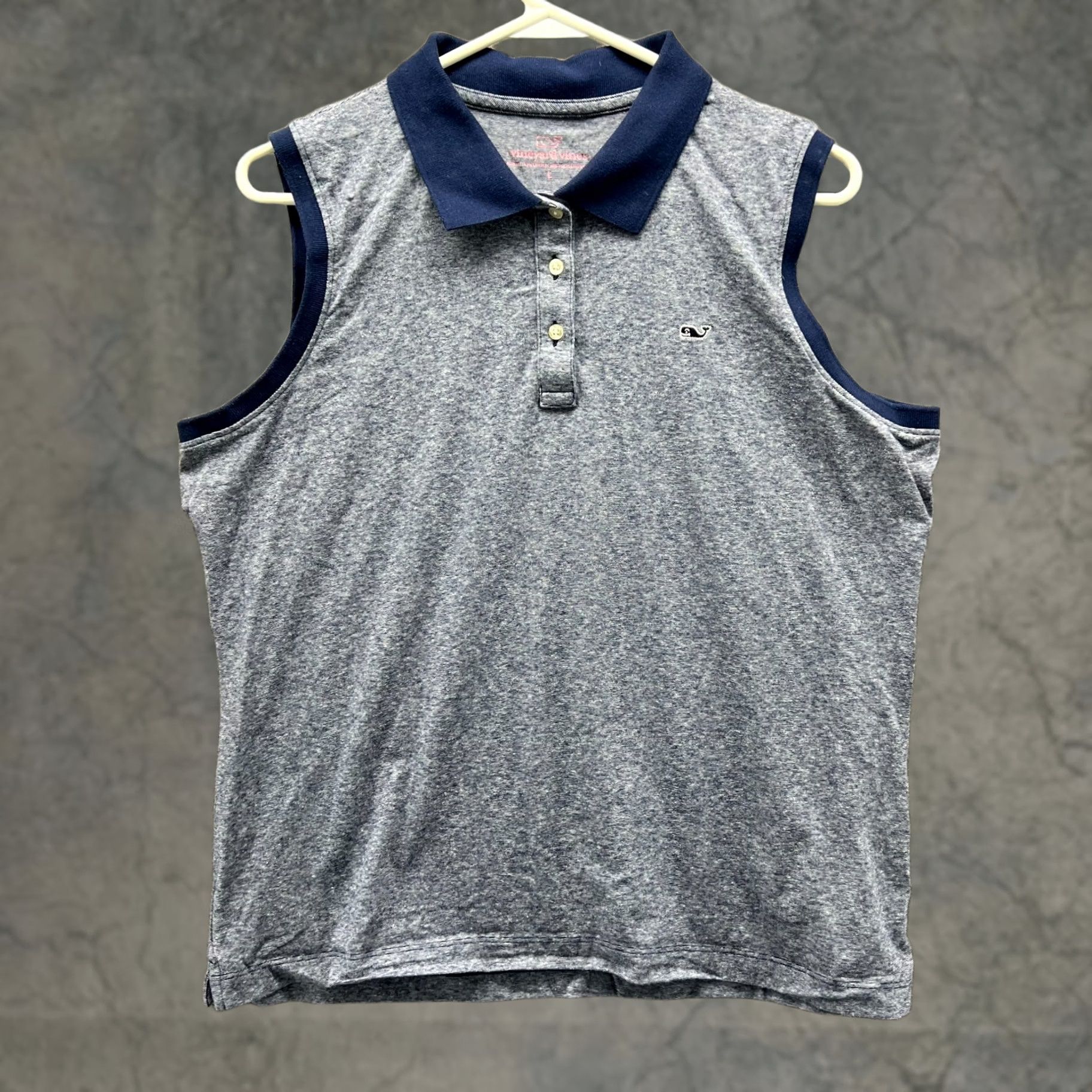 Vineyard Vines Vineyard Vines Polo Shirt Women Large Blue Heather Sleeveless Stretch Whale Polo Shirt Casual Womens Large Blue Heather Stretch Size L / US 10 / IT 46 - 1 Thumbnail